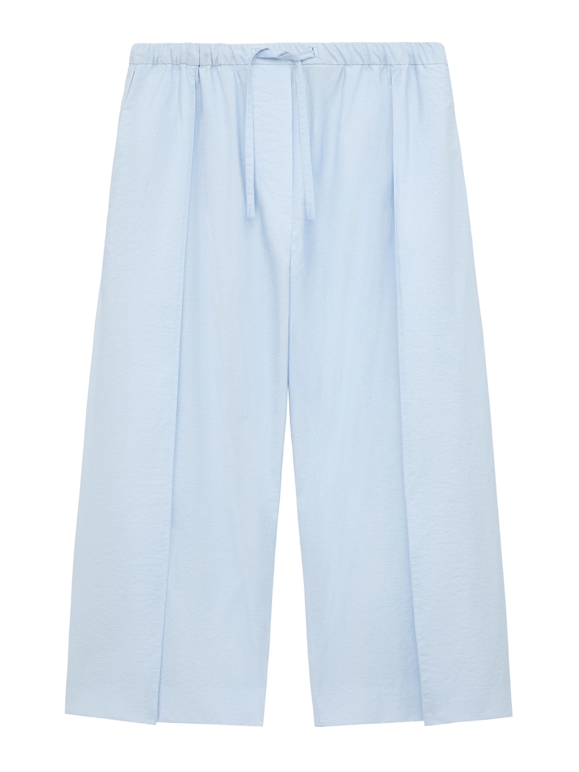 LOEWE Women's  x Paula's Ibiza Cotton-Blend Creased Crop Trousers - Light Blue