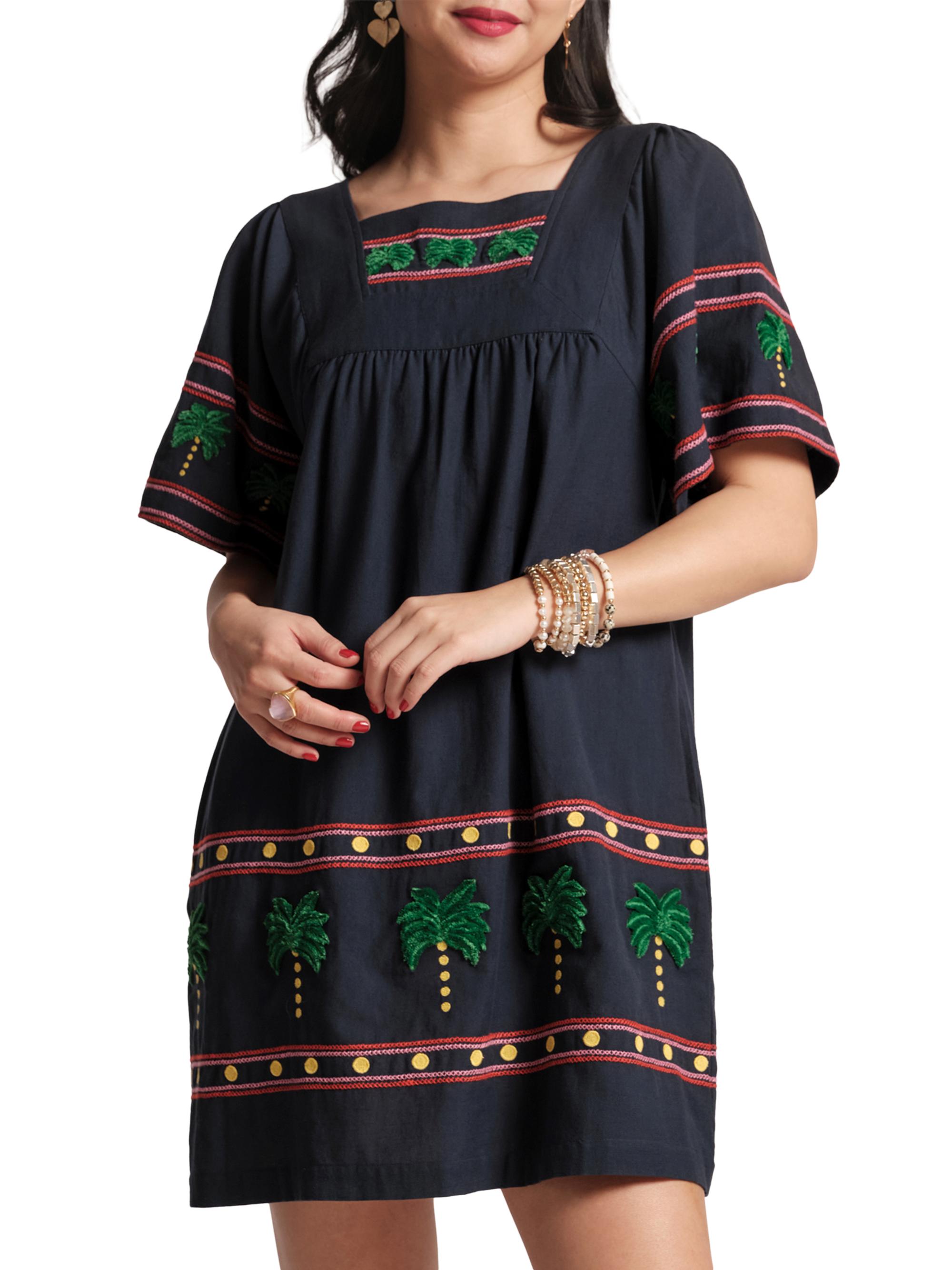 Frances Valentine Women's Palm Picnic-Embroidered Minidress - Navy Multi