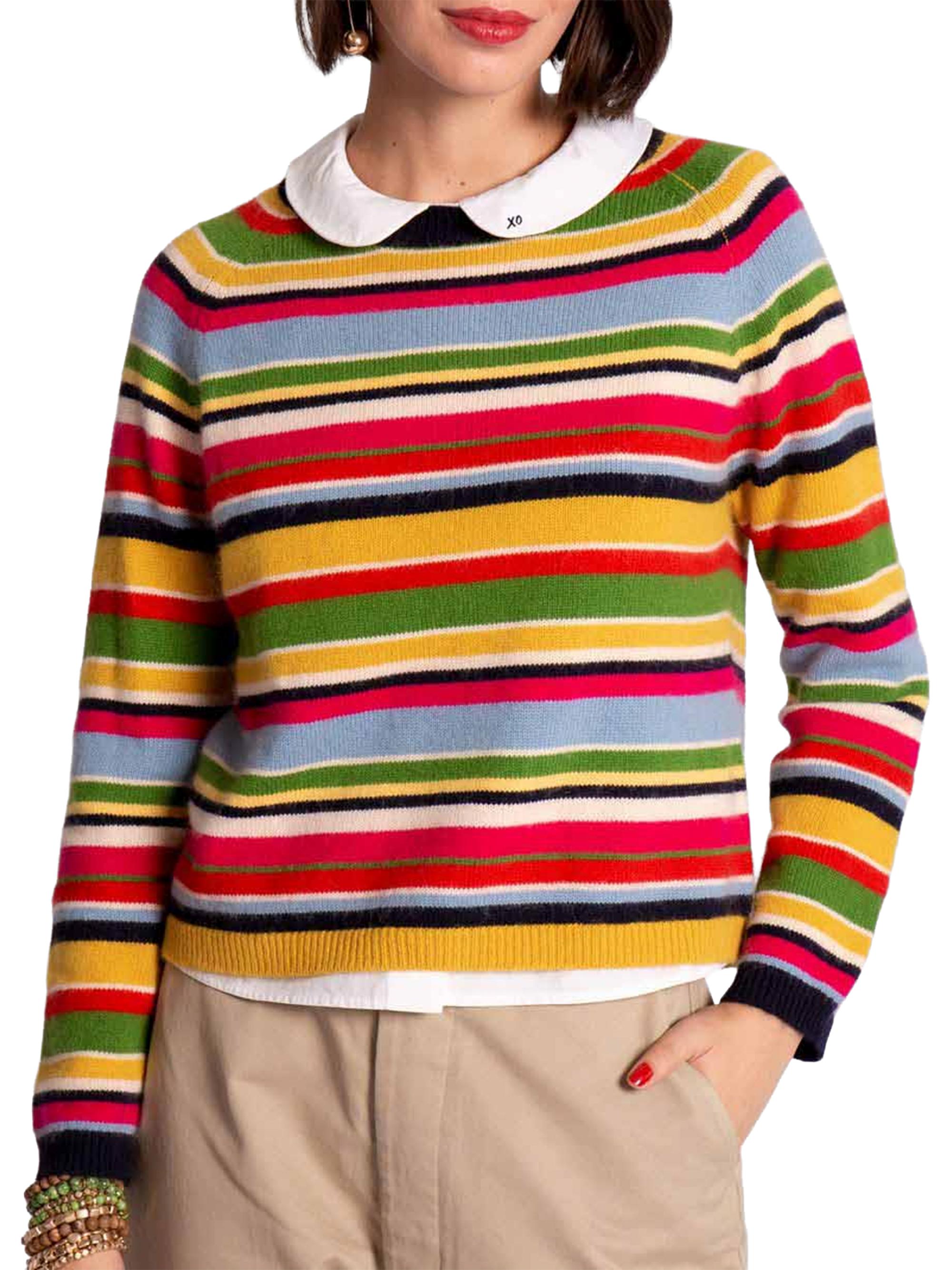 Frances Valentine Women's James Striped Cotton-Cashmere Sweater