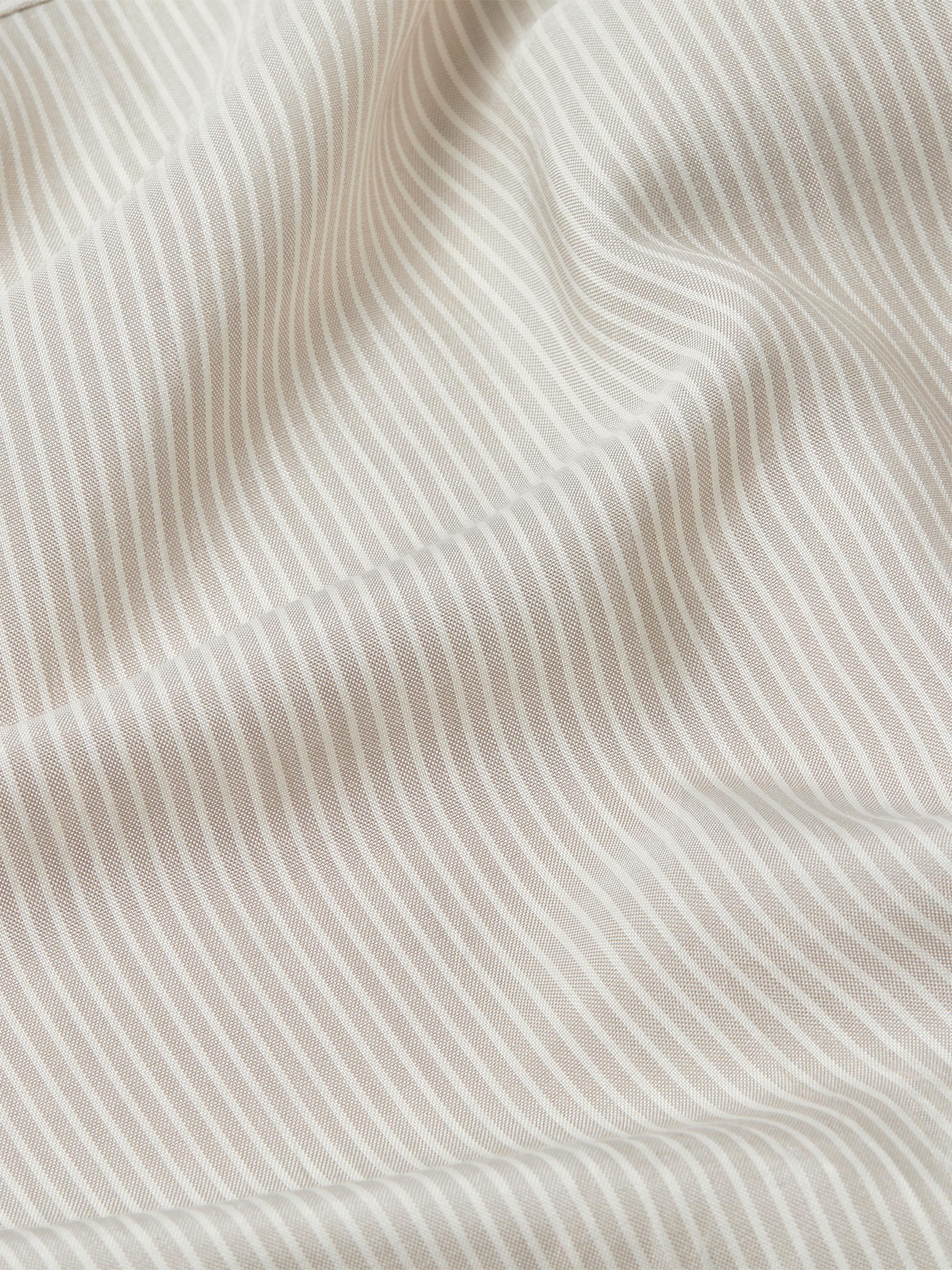 ZEGNA Men's Striped Silk Shirt - White Beige | Thumbnail 2