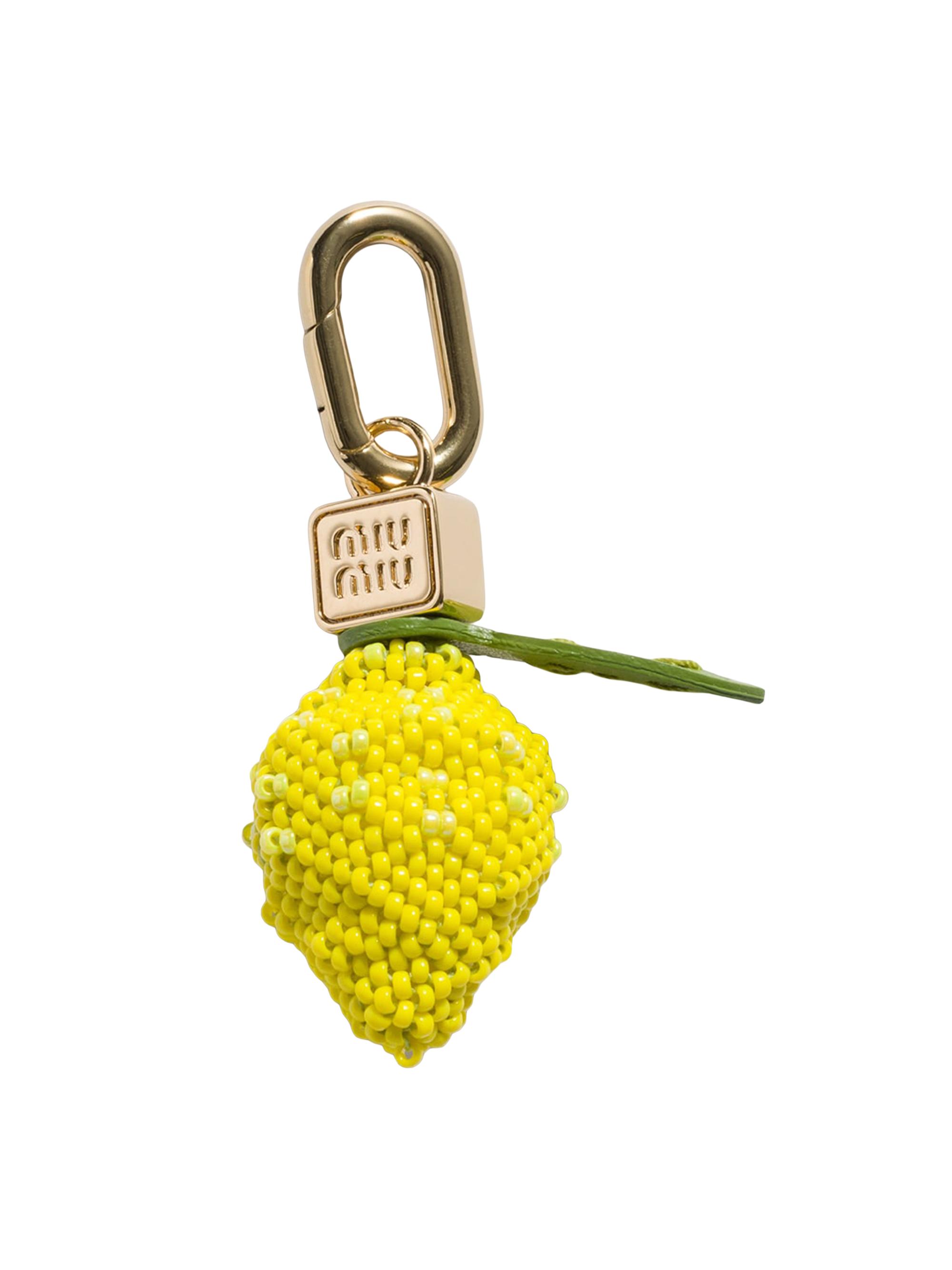 Miu Miu Women's Leather, Beads and Metal Micro Trick Charm - Yellow