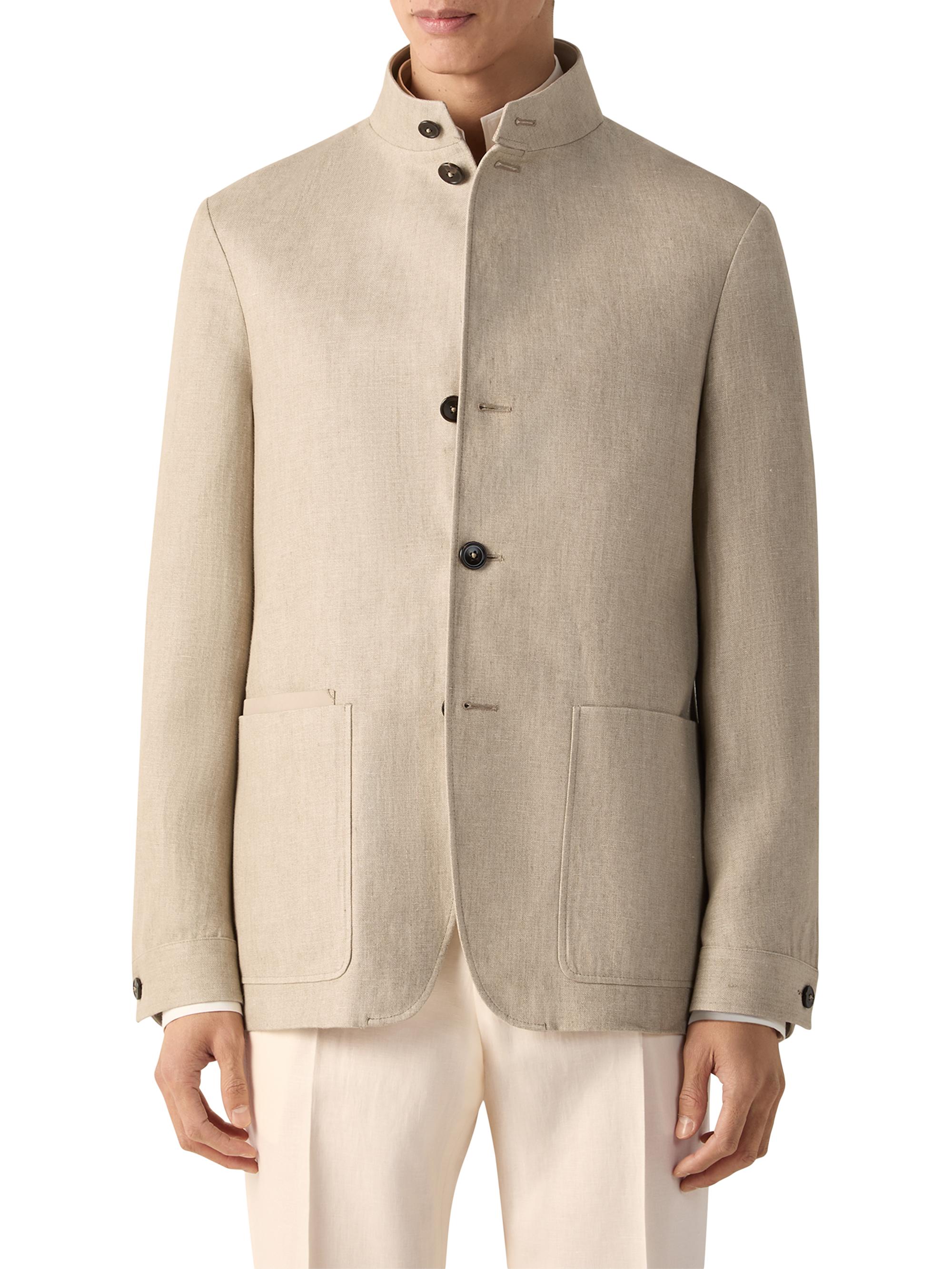 ZEGNA Men's Oasi Lino Il Conte Jacket - Light Taupe