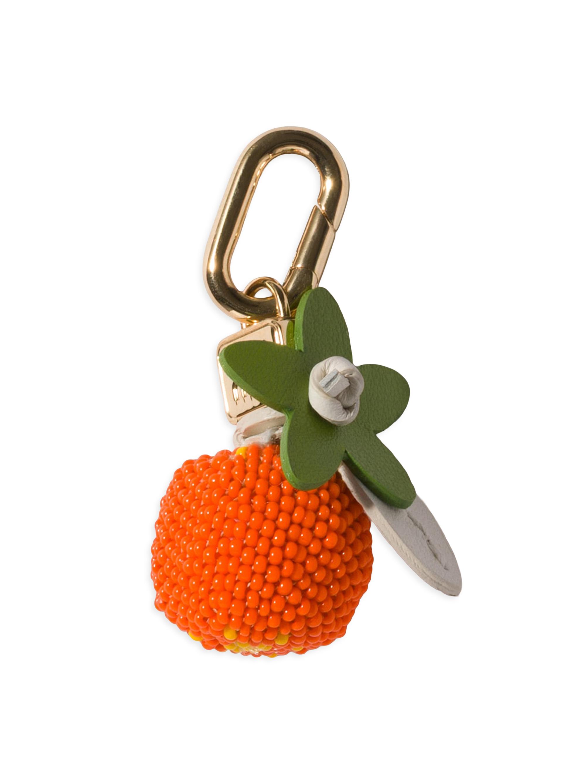 Miu Miu Women's Leather, Beads and Metal Micro Trick Charm - Orange