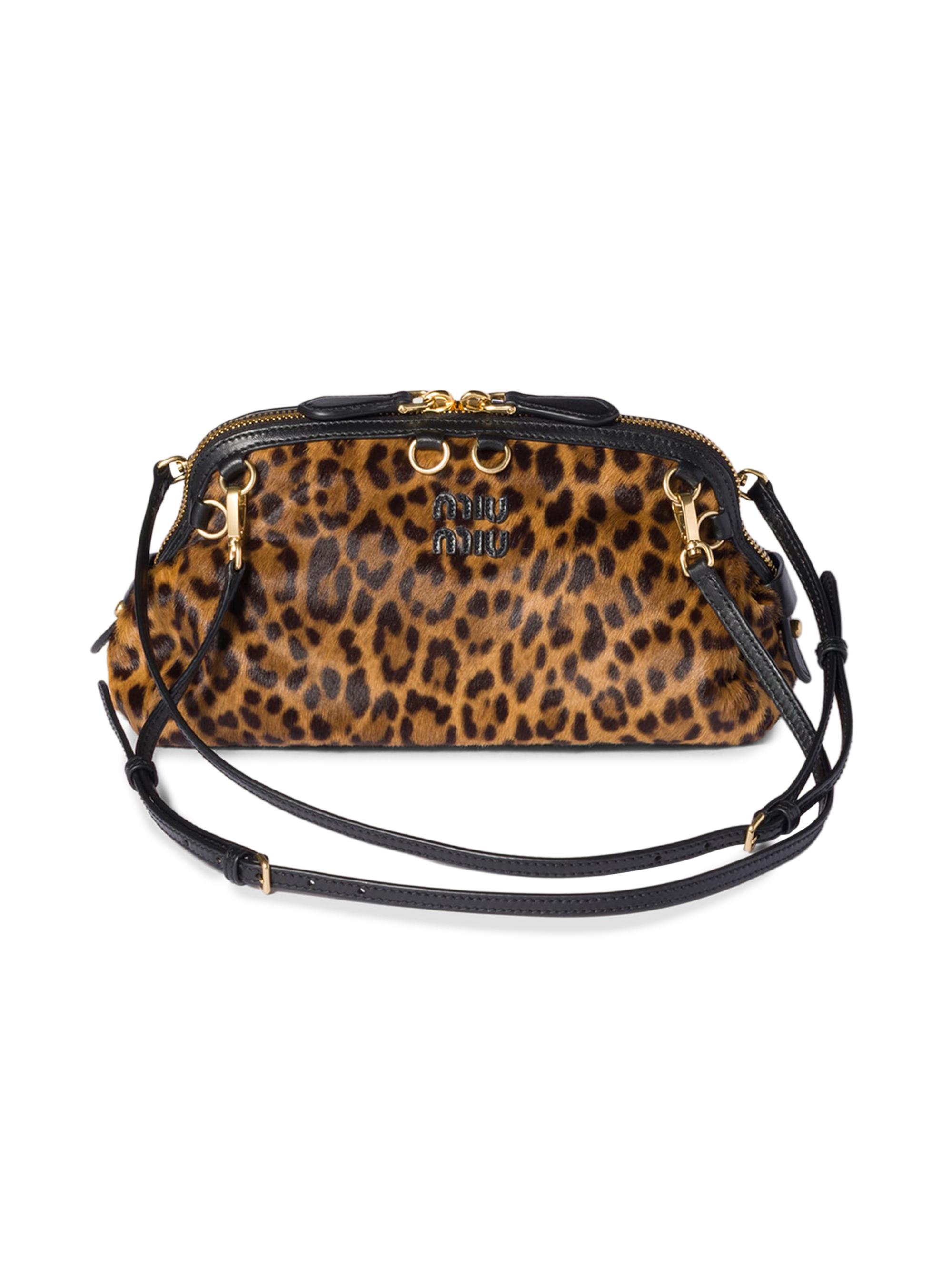 Miu Miu Women's Printed Leather Clutch - Beige Khaki