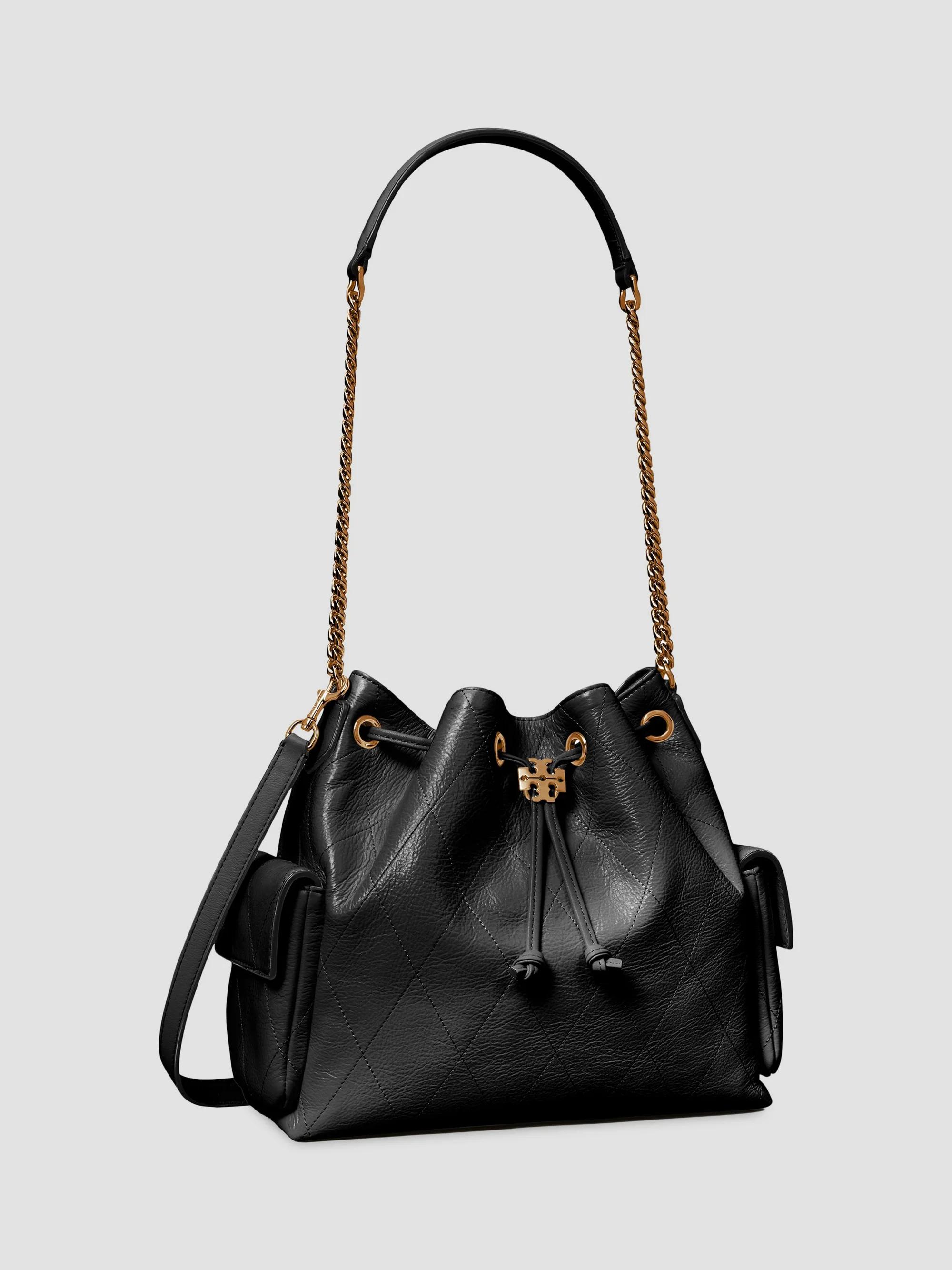 Tory Burch Charlie Quilted Leather Drawstring Shoulder Bag | Saks