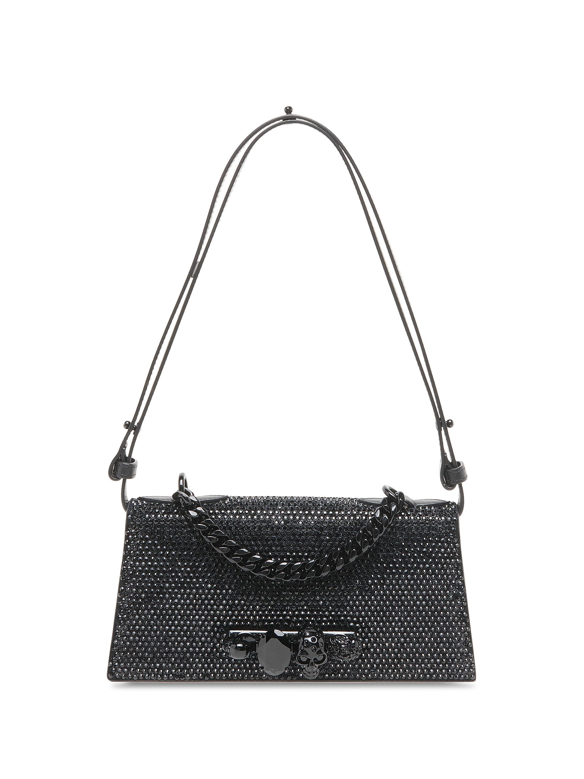 McQueen Women's Mini Jeweled Leather Shoulder Bag - Black