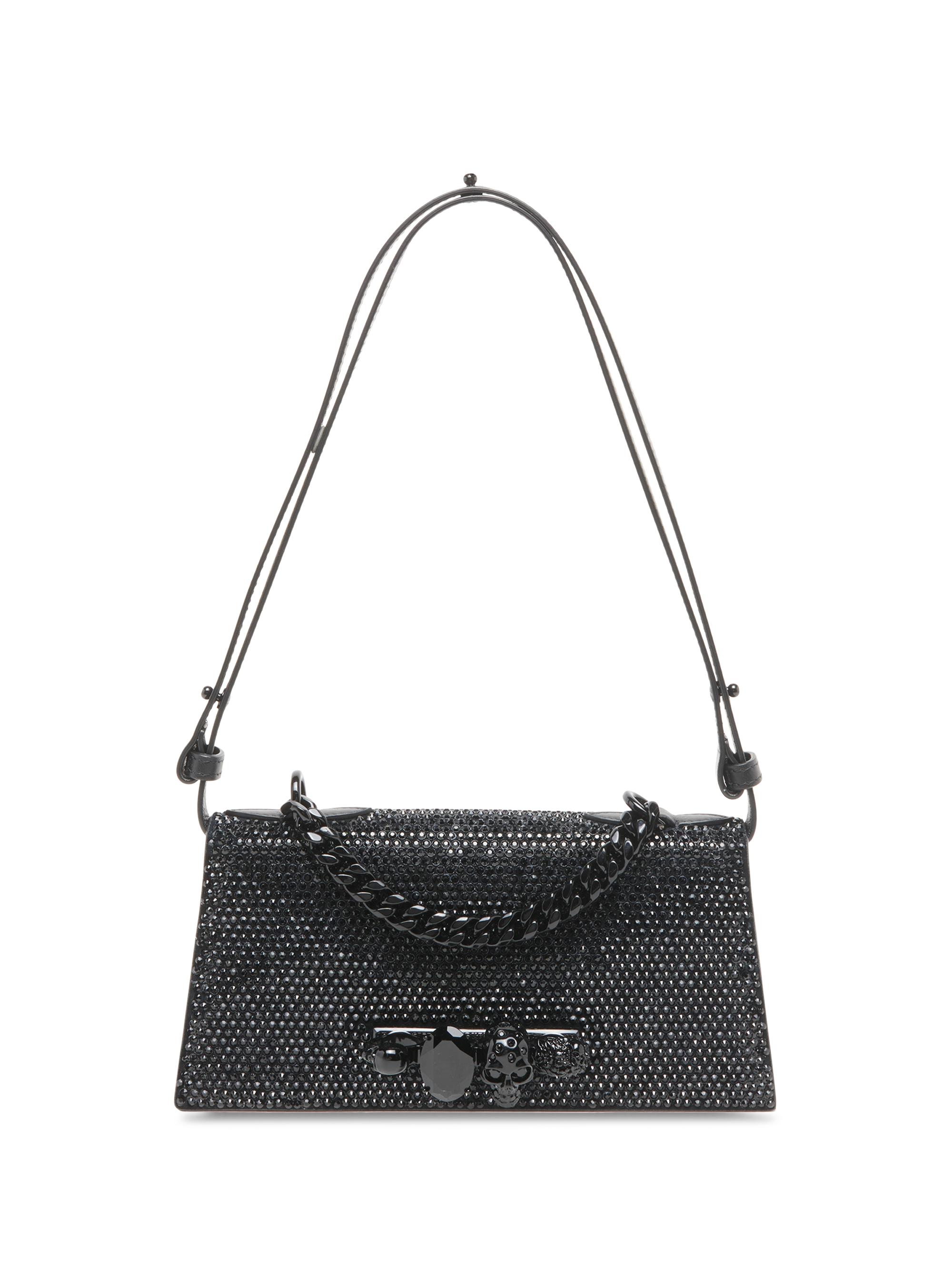 McQueen Women's Jewelled Mini Embellished Leather Convertible Clutch - Black