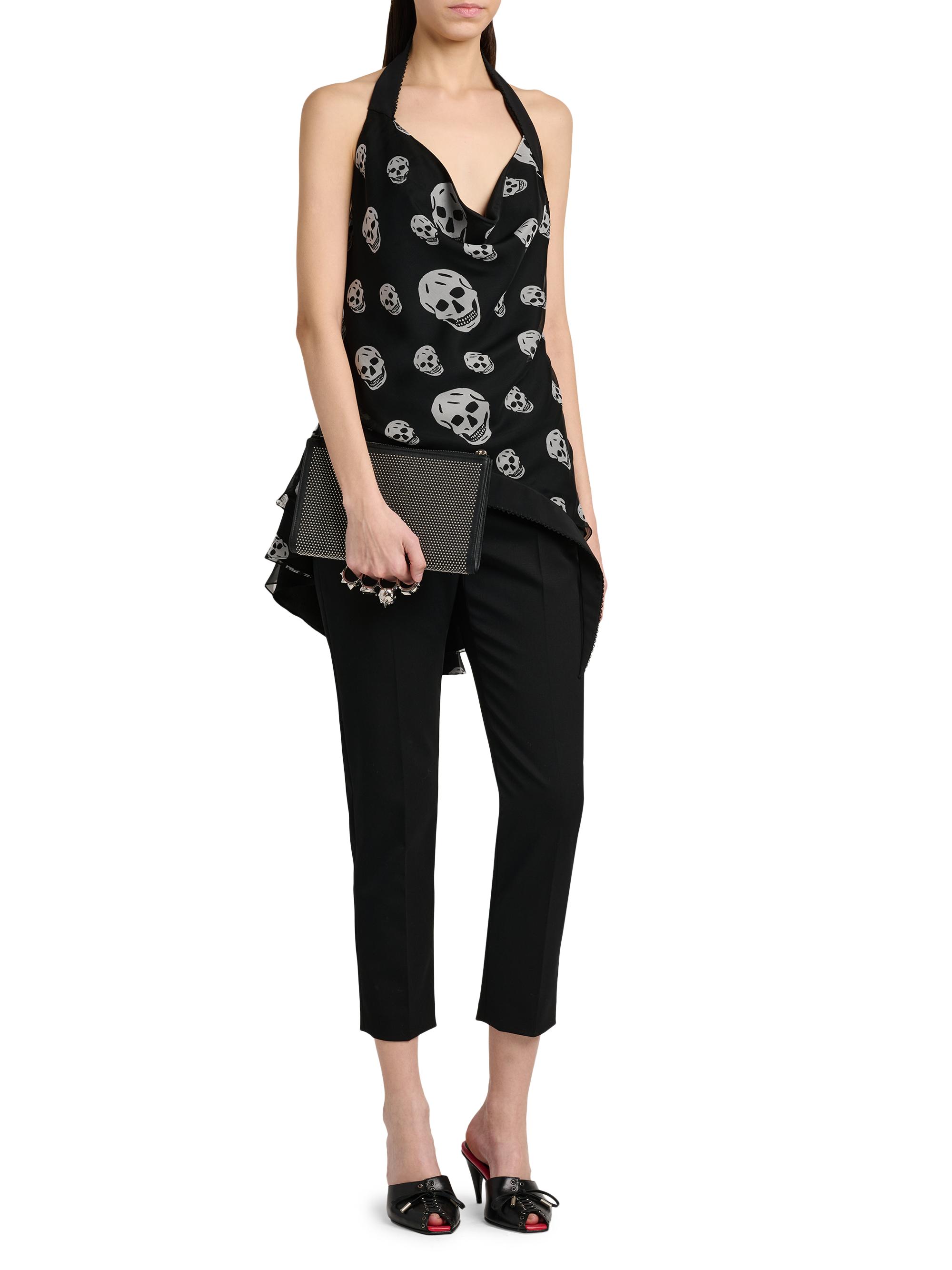 McQueen Women's Punk Studded Leather Flat Pouch - Black | Thumbnail 2