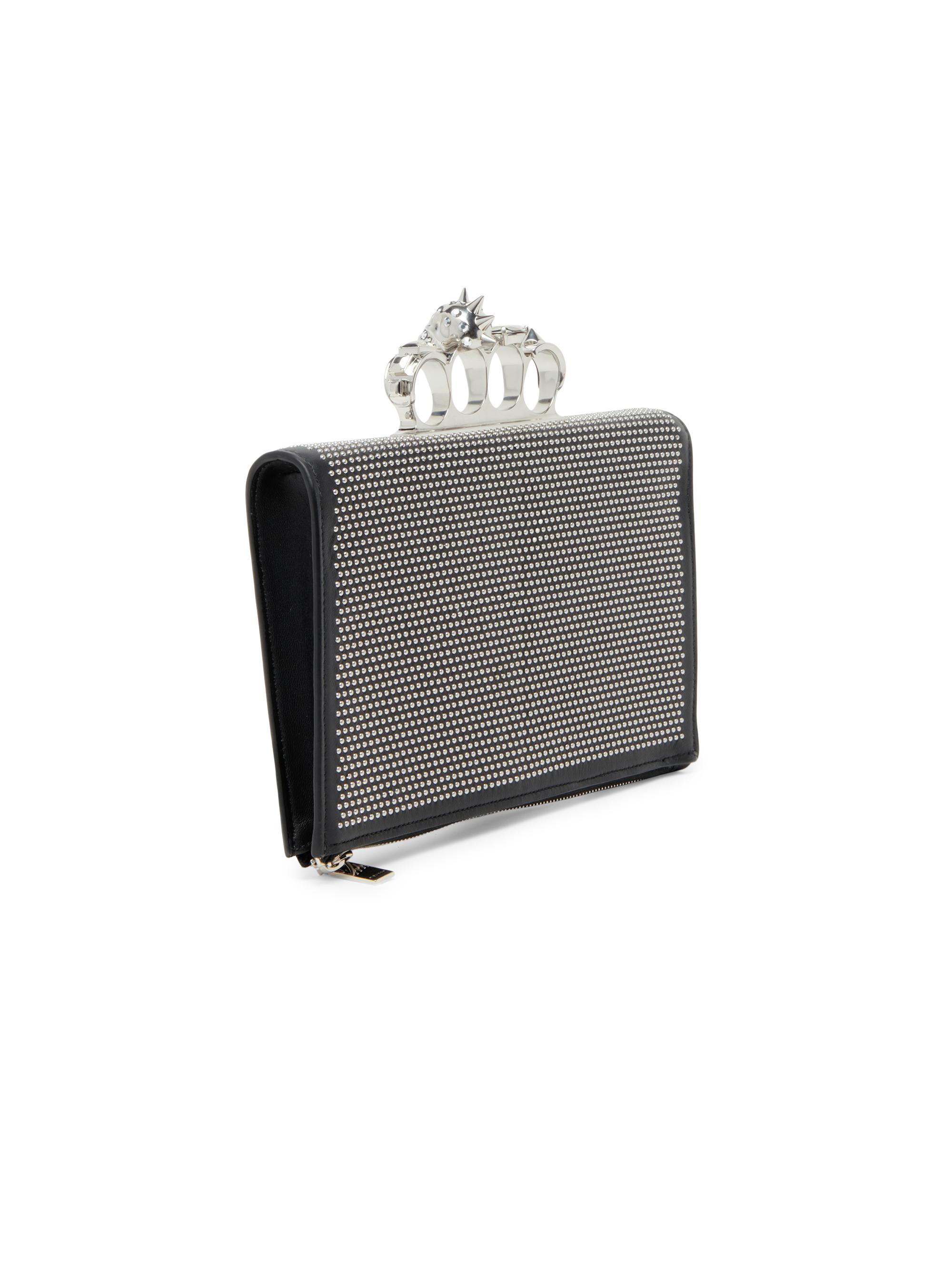 McQueen Women's Punk Studded Leather Flat Pouch - Black | Thumbnail 4