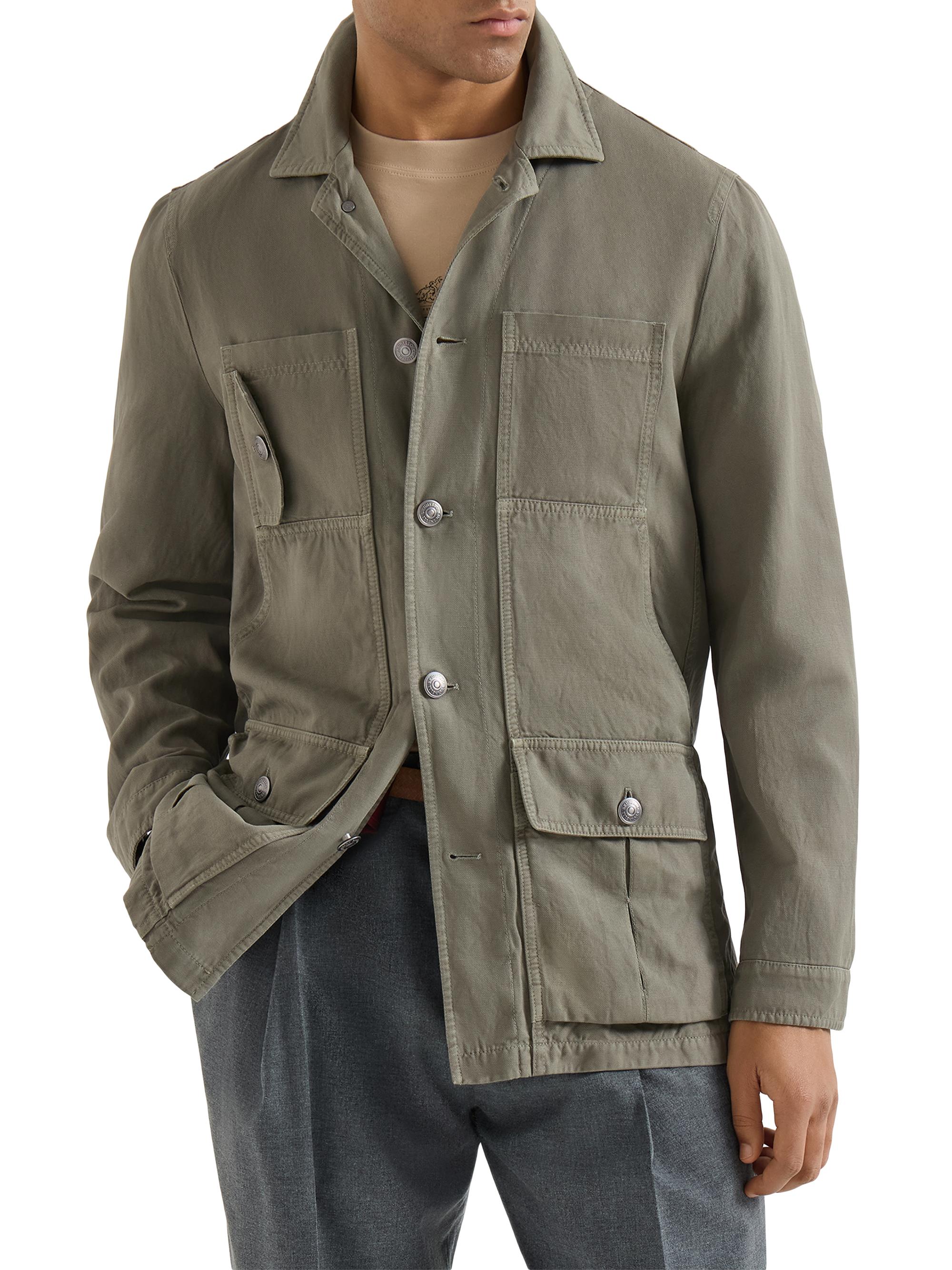 Brunello Cucinelli Cotton and Linen Canvas Outerwear Jacket | Saks