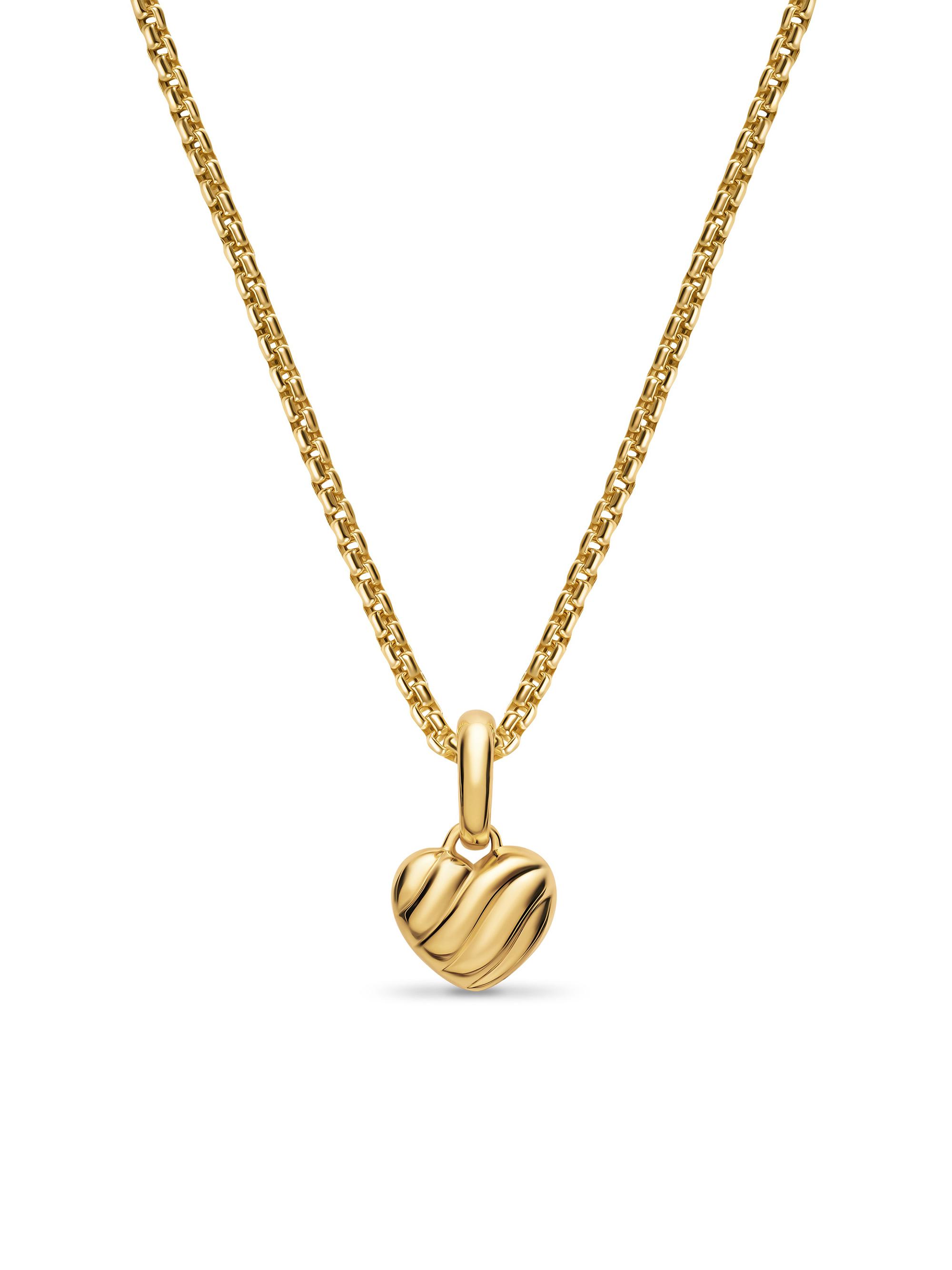 David Yurman Women's Petite Puffy Cable Heart Amulet in 18K Yellow Gold, 7.4MM - Gold