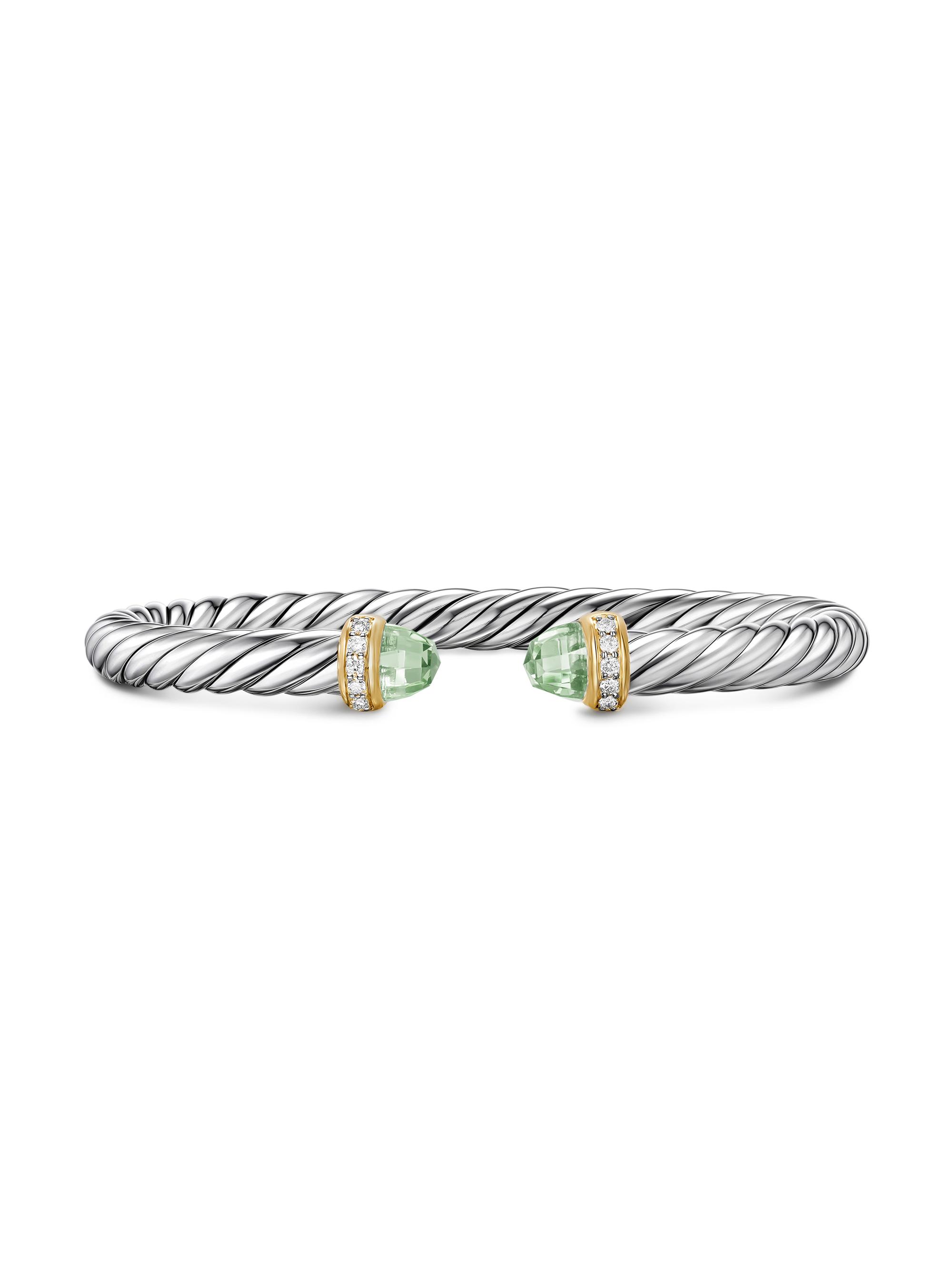 David Yurman Women's Cable Flex Bracelet in Sterling Silver - Pearl