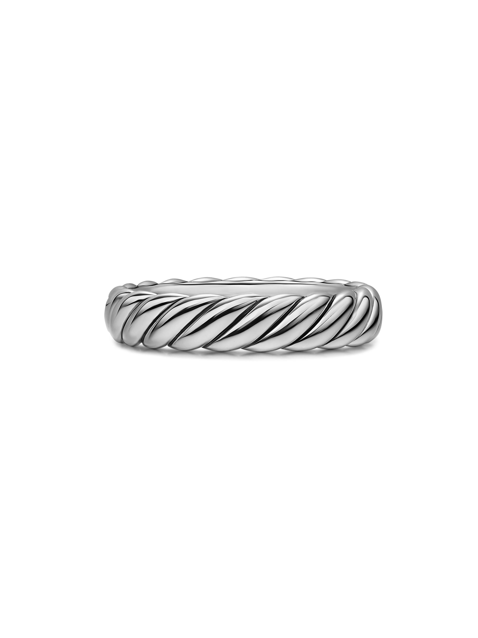 David Yurman Women's Sculpted Cable Band Ring in Sterling Silver, 4.6MM - Silver