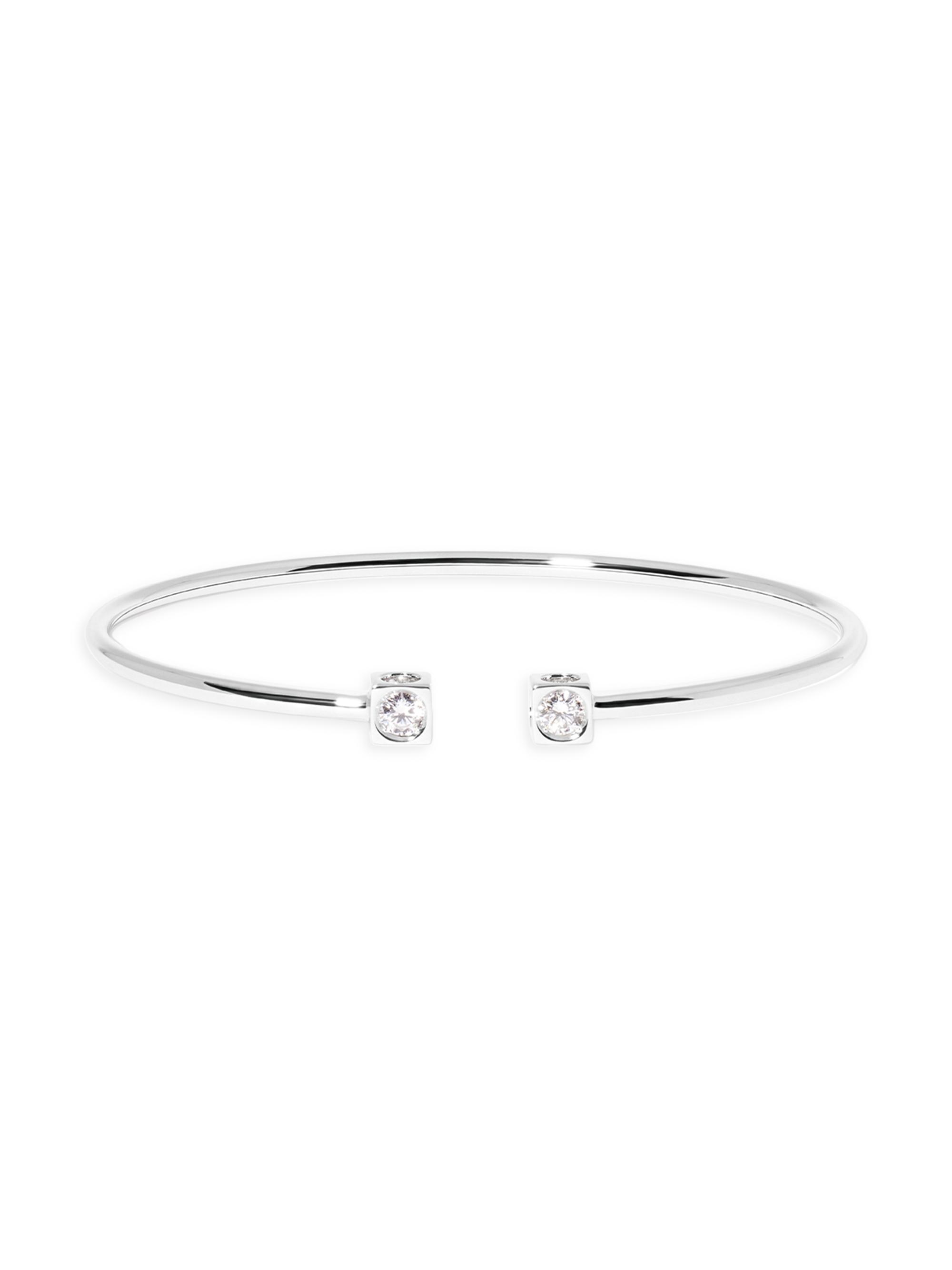 Dinh Van Women's Le Cube Diamant 18K White Gold & 0.24 TCW Diamond Cuff - White Gold