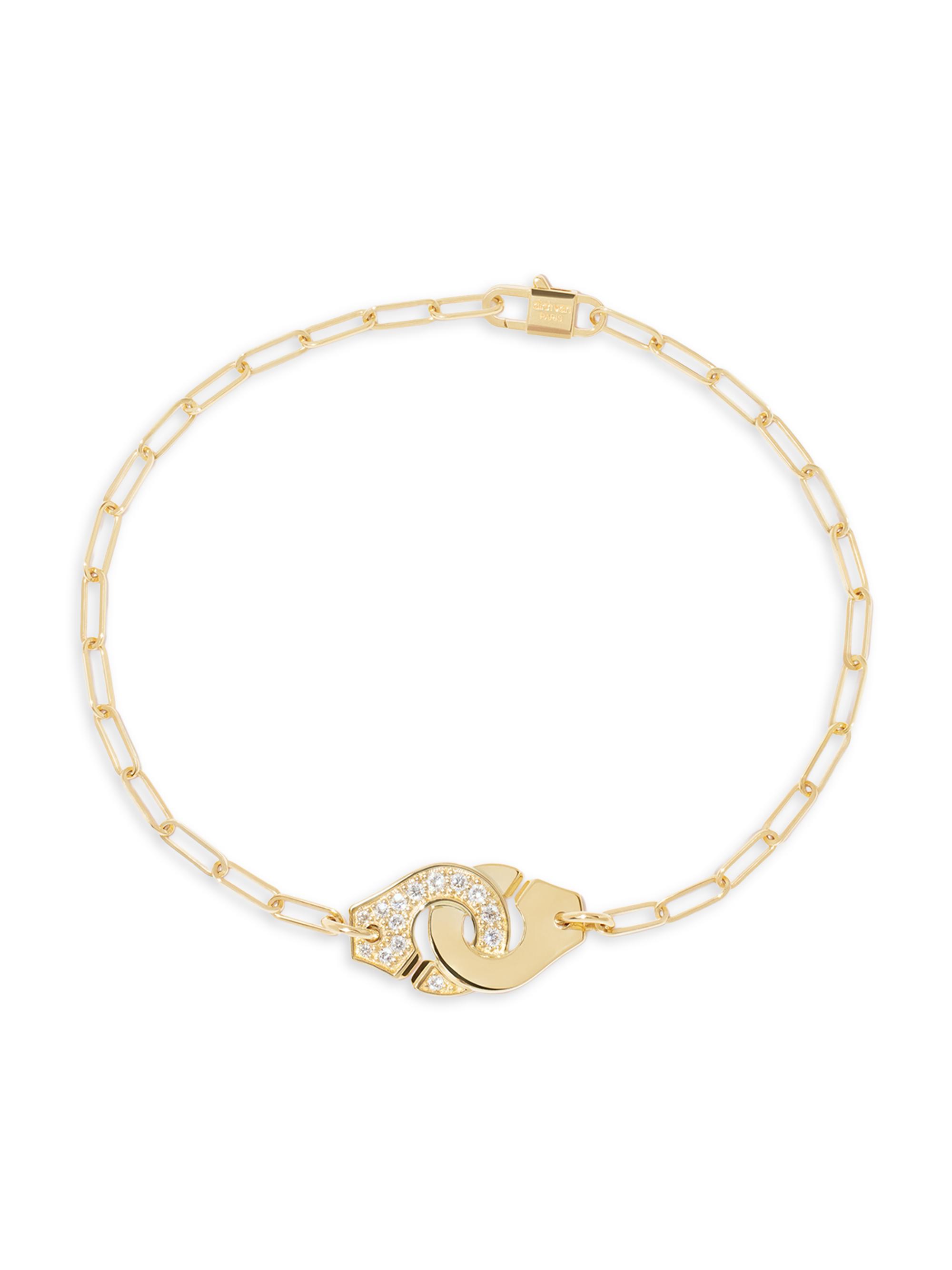 Dinh Van Women's Menottes  R10 18K Yellow Gold & 0.15 TCW Diamond Bracelet - Yellow Gold