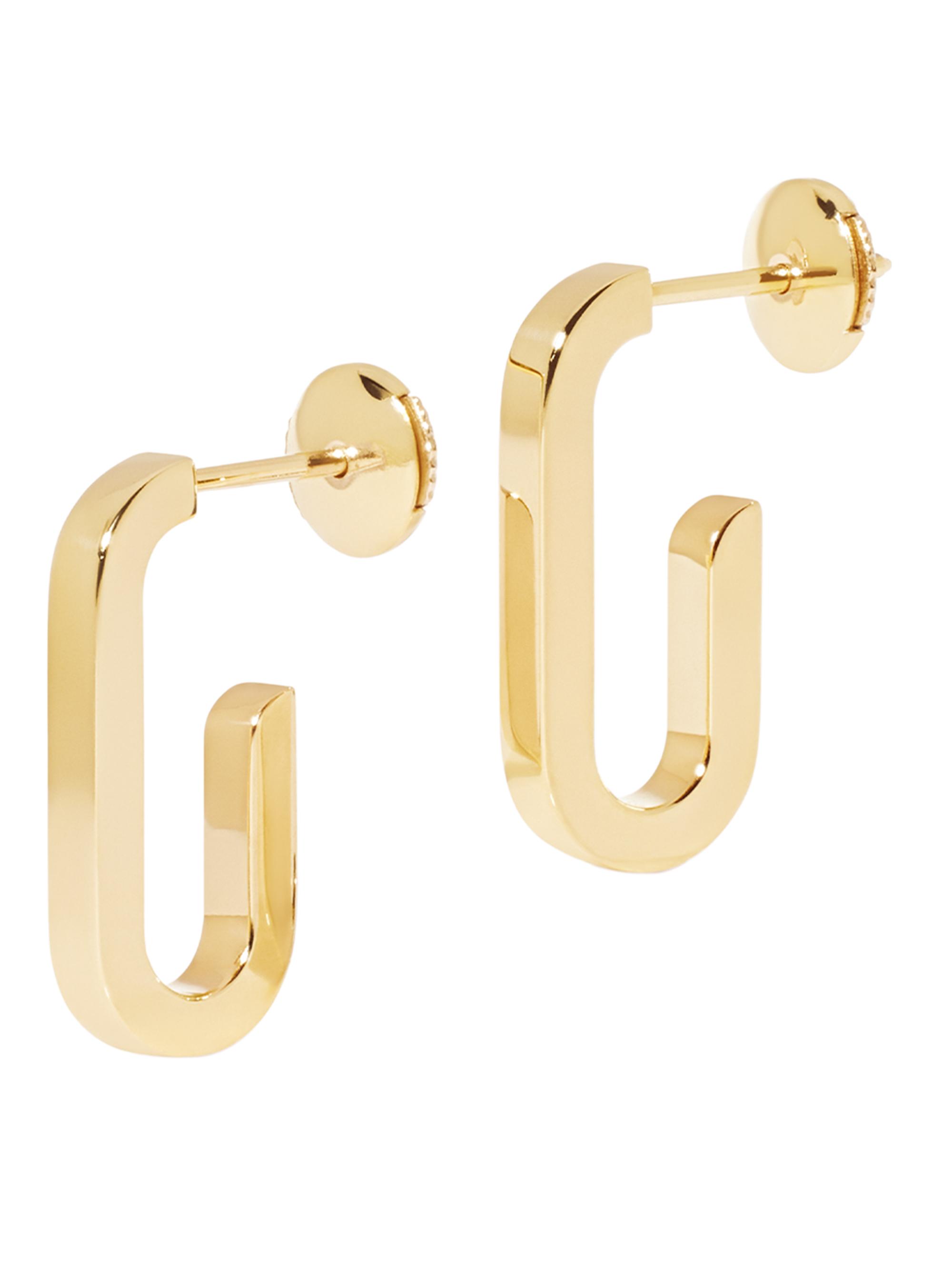Dinh Van Women's Maillon 18K Yellow Gold  Oval Hoop Earrings - Yellow Gold