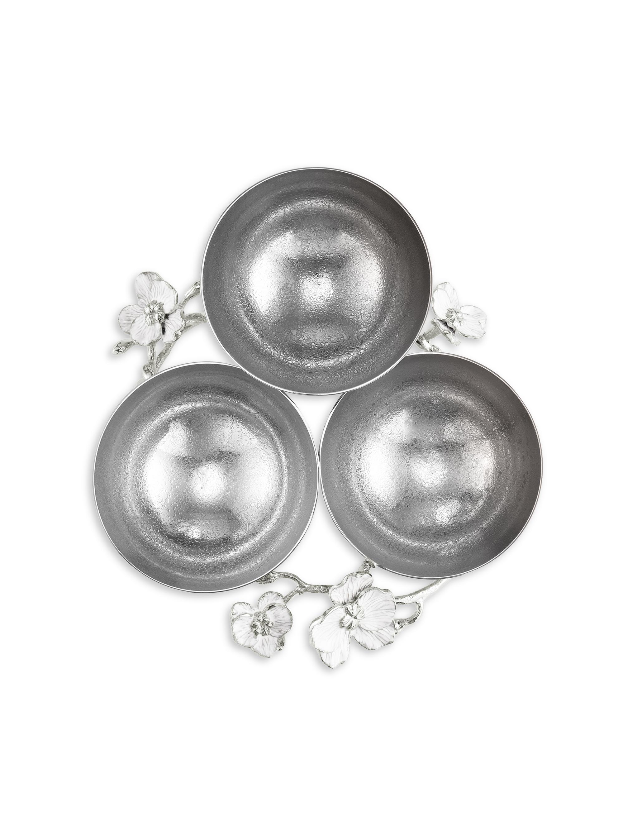 Michael Aram Silver Orchid Triple Bowl | Saks Fifth Avenue