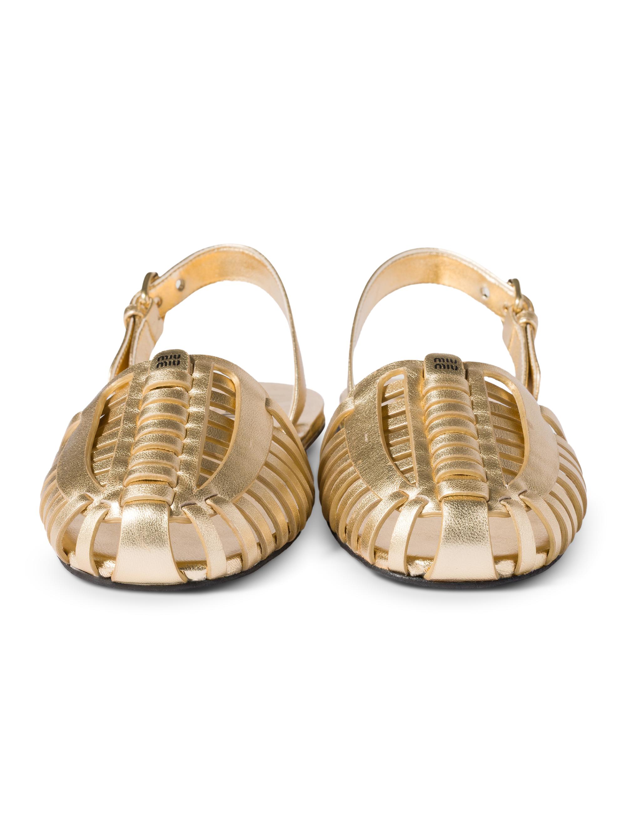 Miu Miu Laminated Nappa Leather Fisherman Flat Sandals | Saks