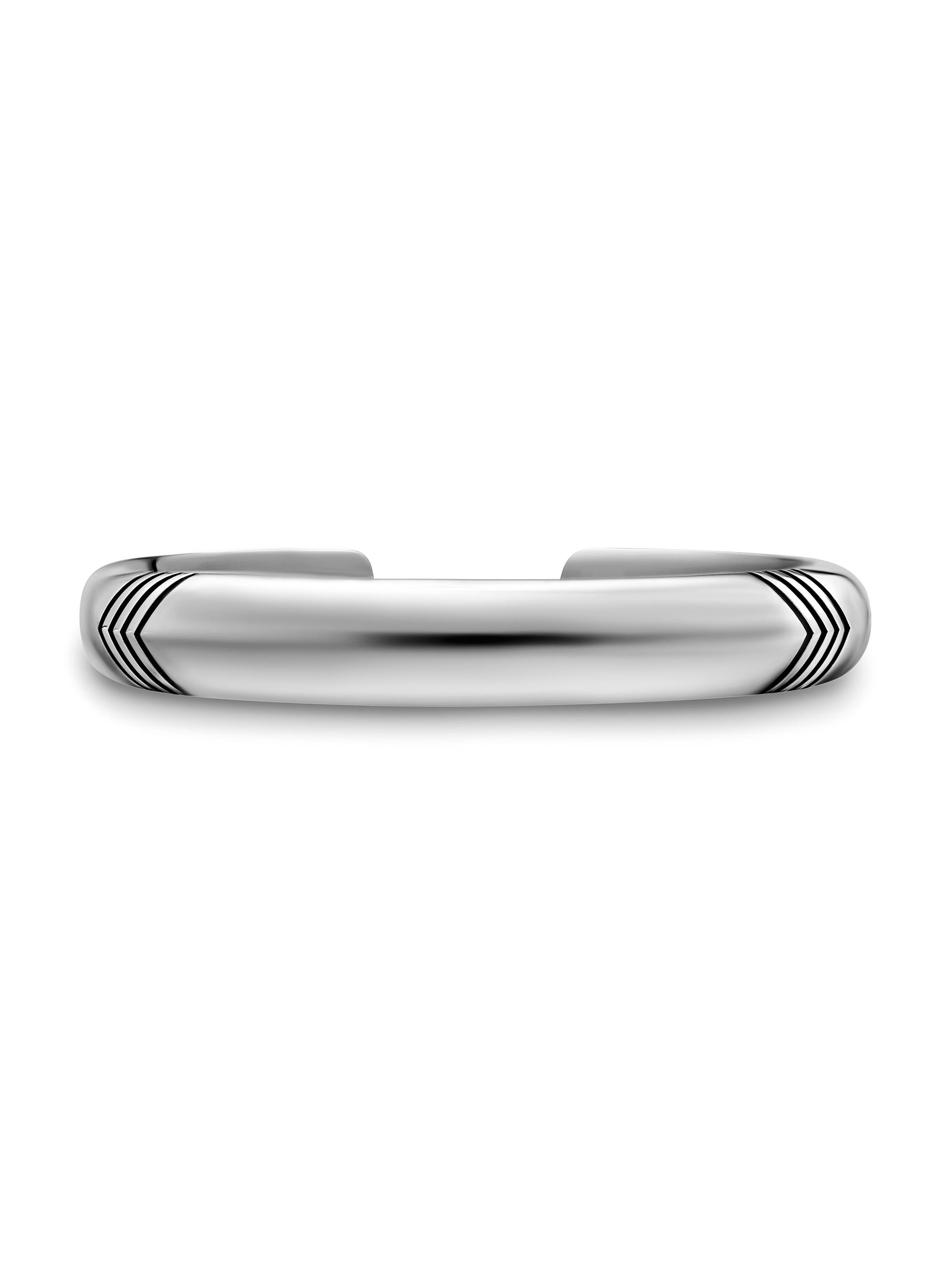 David Yurman Men's Chevron Bold Cuff Bracelet in Sterling Silver, 12MM - Silver