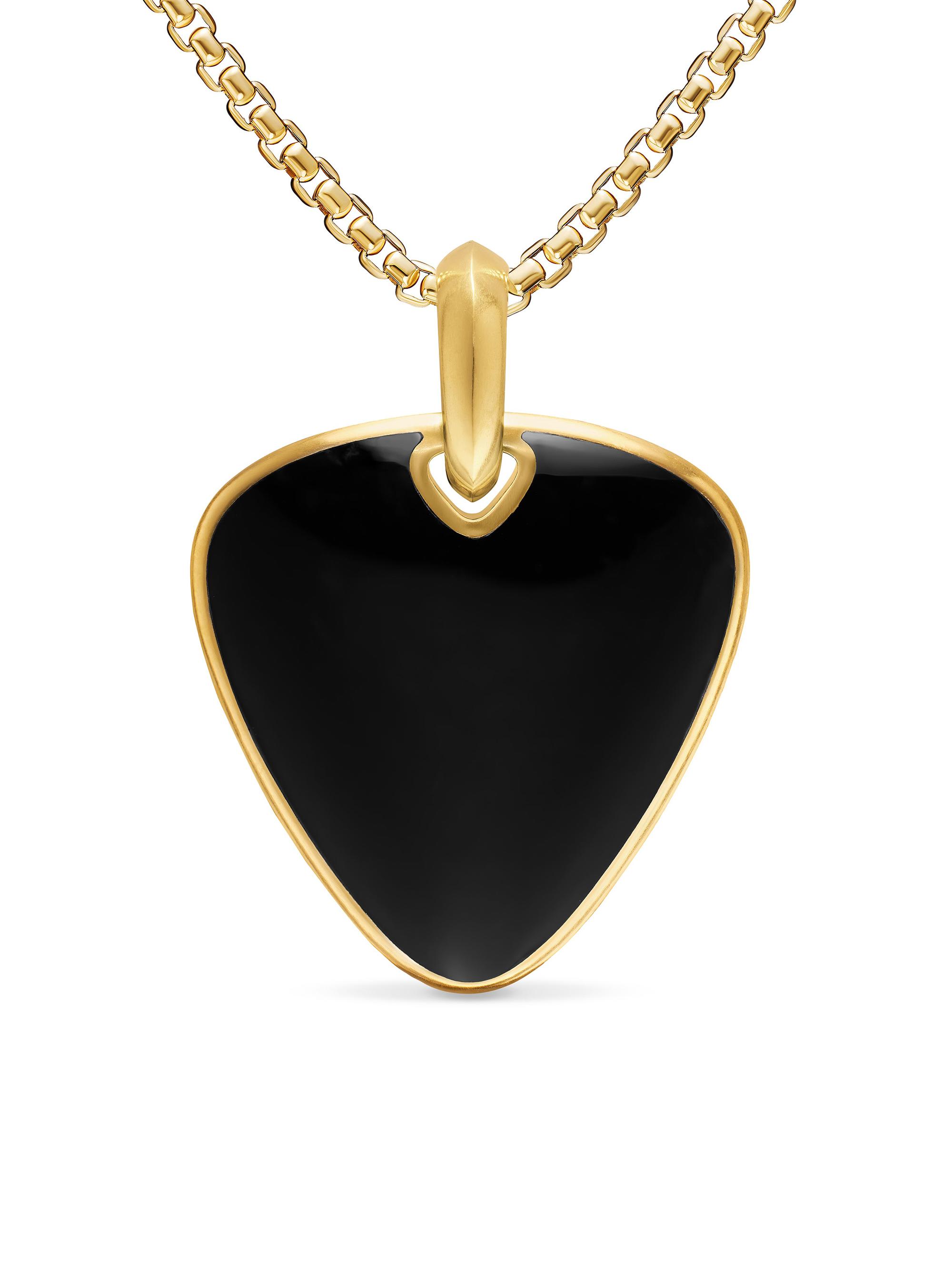 David Yurman Men's Streamline Pick Amulet in 18K Yellow Gold - Pietersite