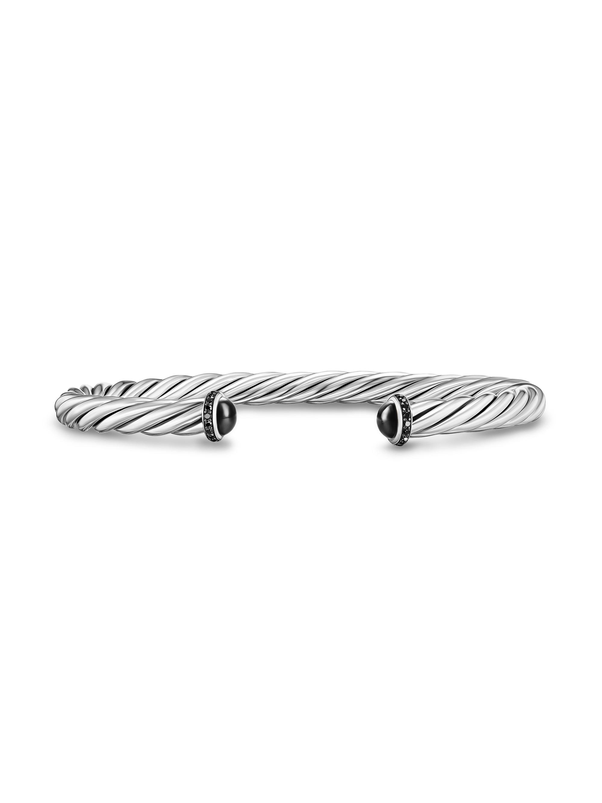 David Yurman Men's Cable Cuff Bracelet in Sterling Silver - Black Onyx - Men's Jewelry And Watches