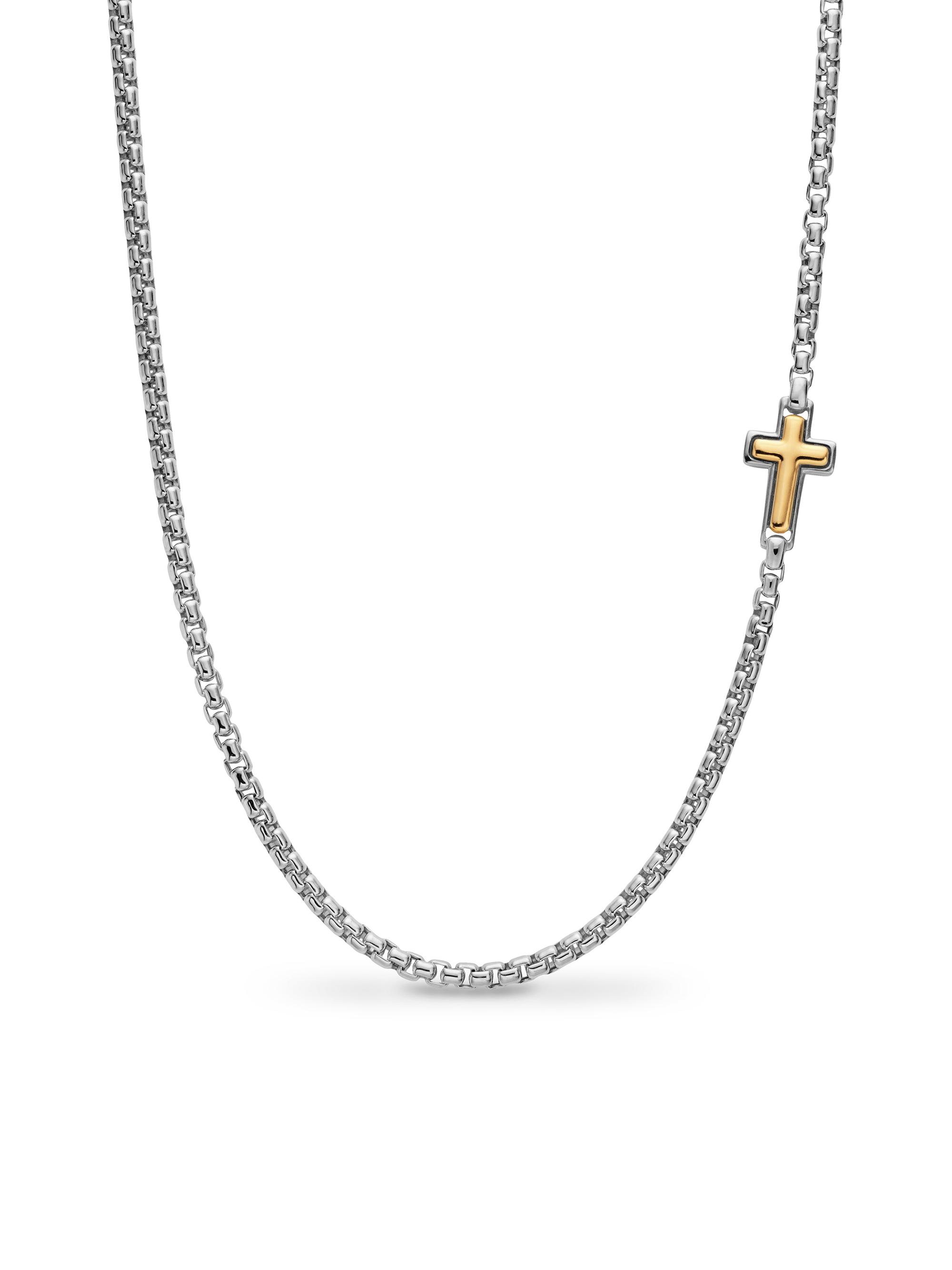 David Yurman Men's Cross Station Necklace in Sterling Silver - Silver