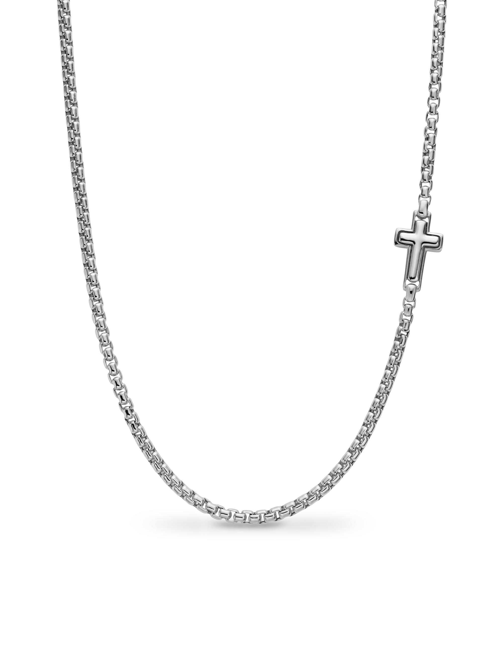 David Yurman Men's Cross Station Necklace in Sterling Silver, 3.6MM - Silver