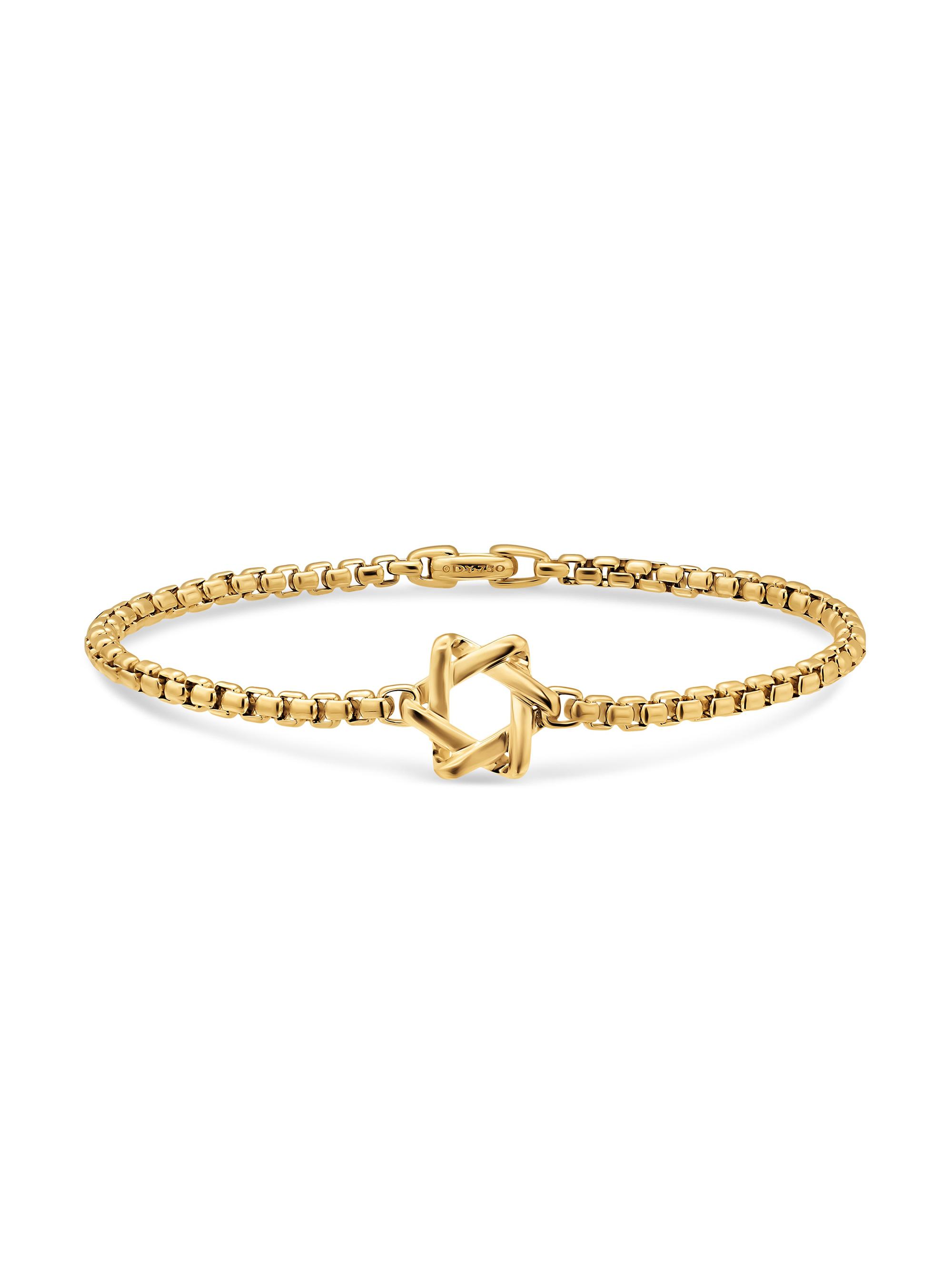 David Yurman Men's Star of David Station Bracelet in 18K Yellow Gold, 3.4MM - Gold