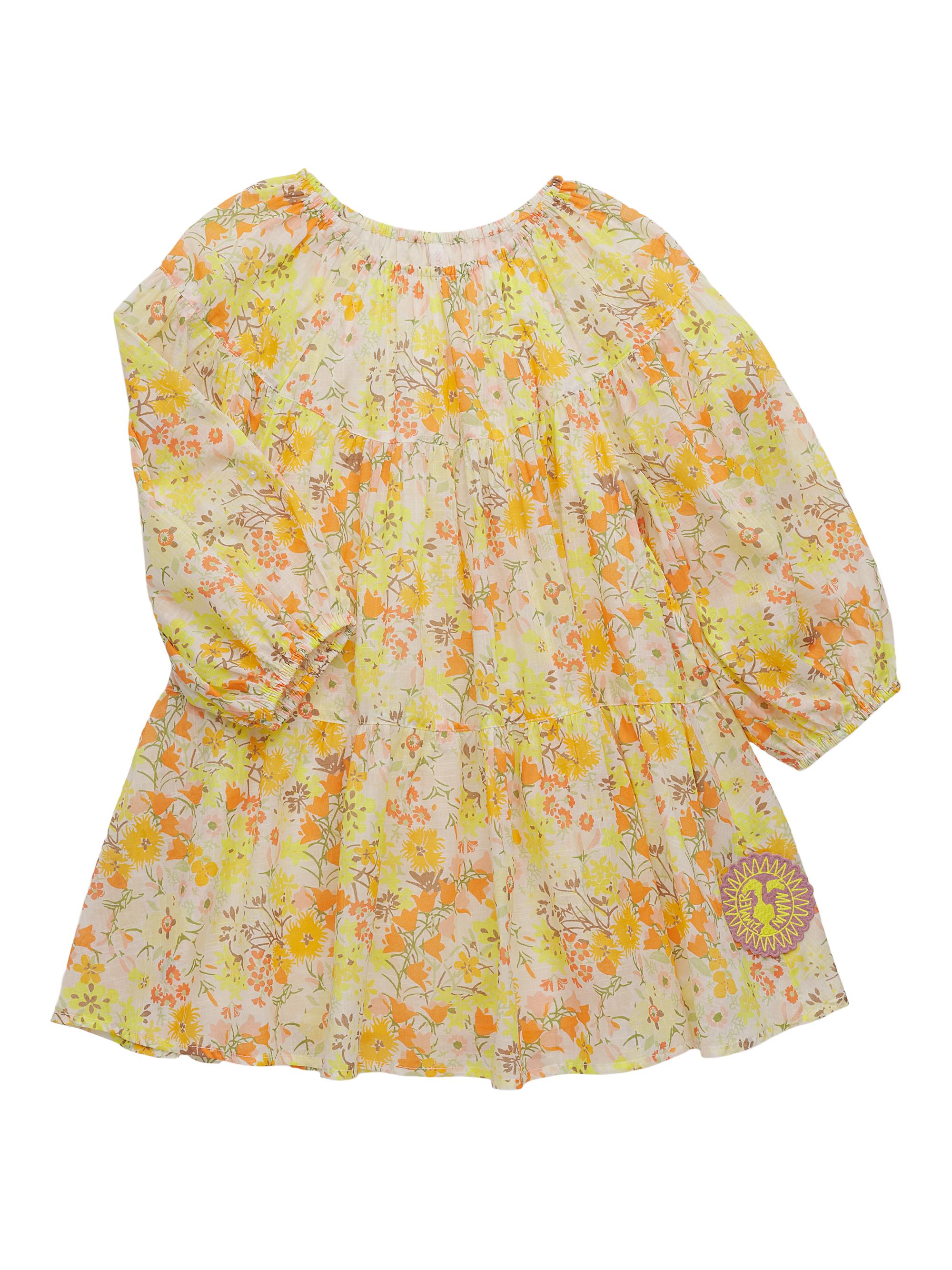 Zimmermann Little Girl's & Girl's Solstice Paneled Dress - Lemon Multi Floral