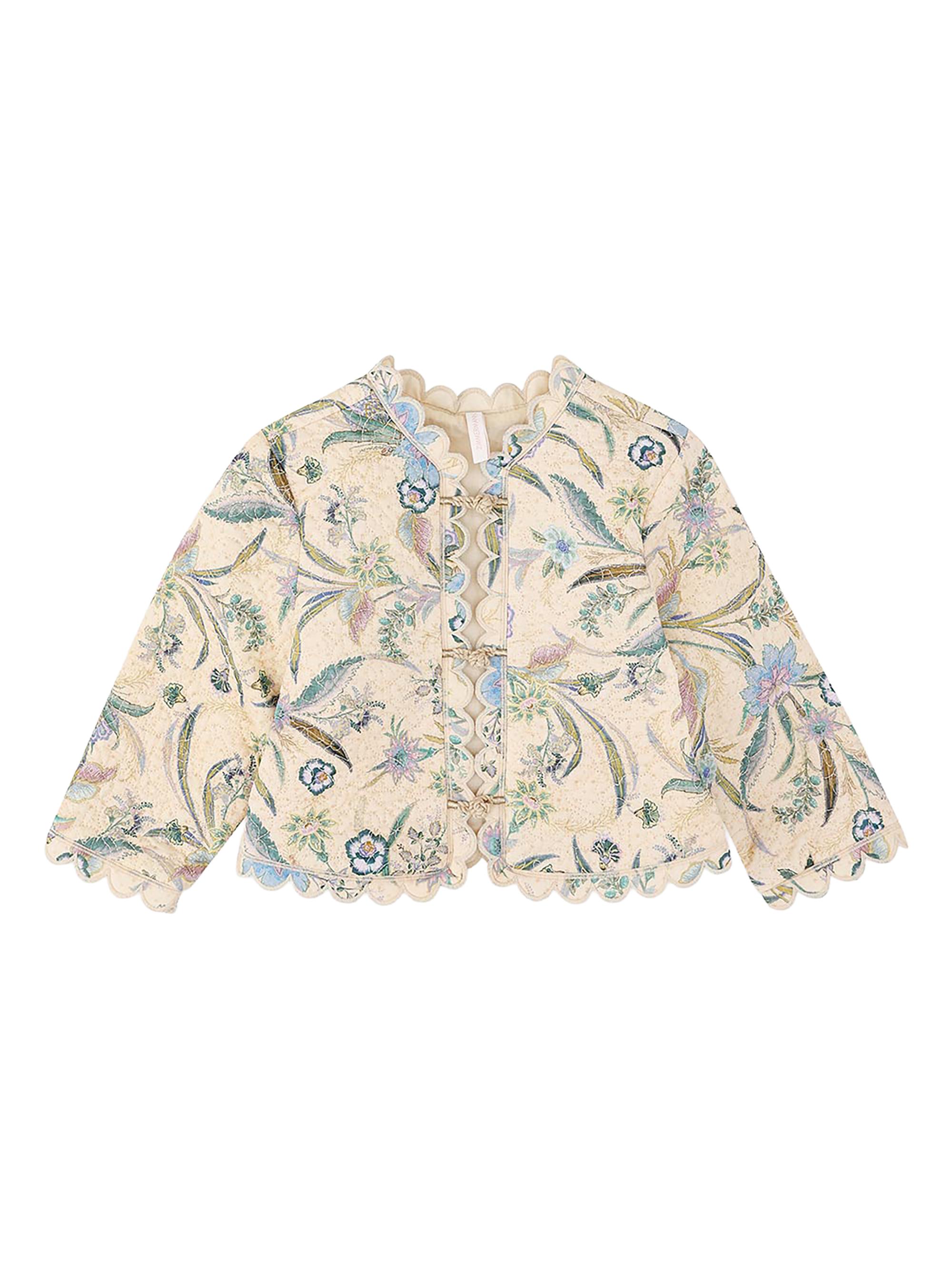 Zimmermann Little Girl's & Girl's Indra Quilted Jacket - Cream Scarf Floral | Thumbnail 3