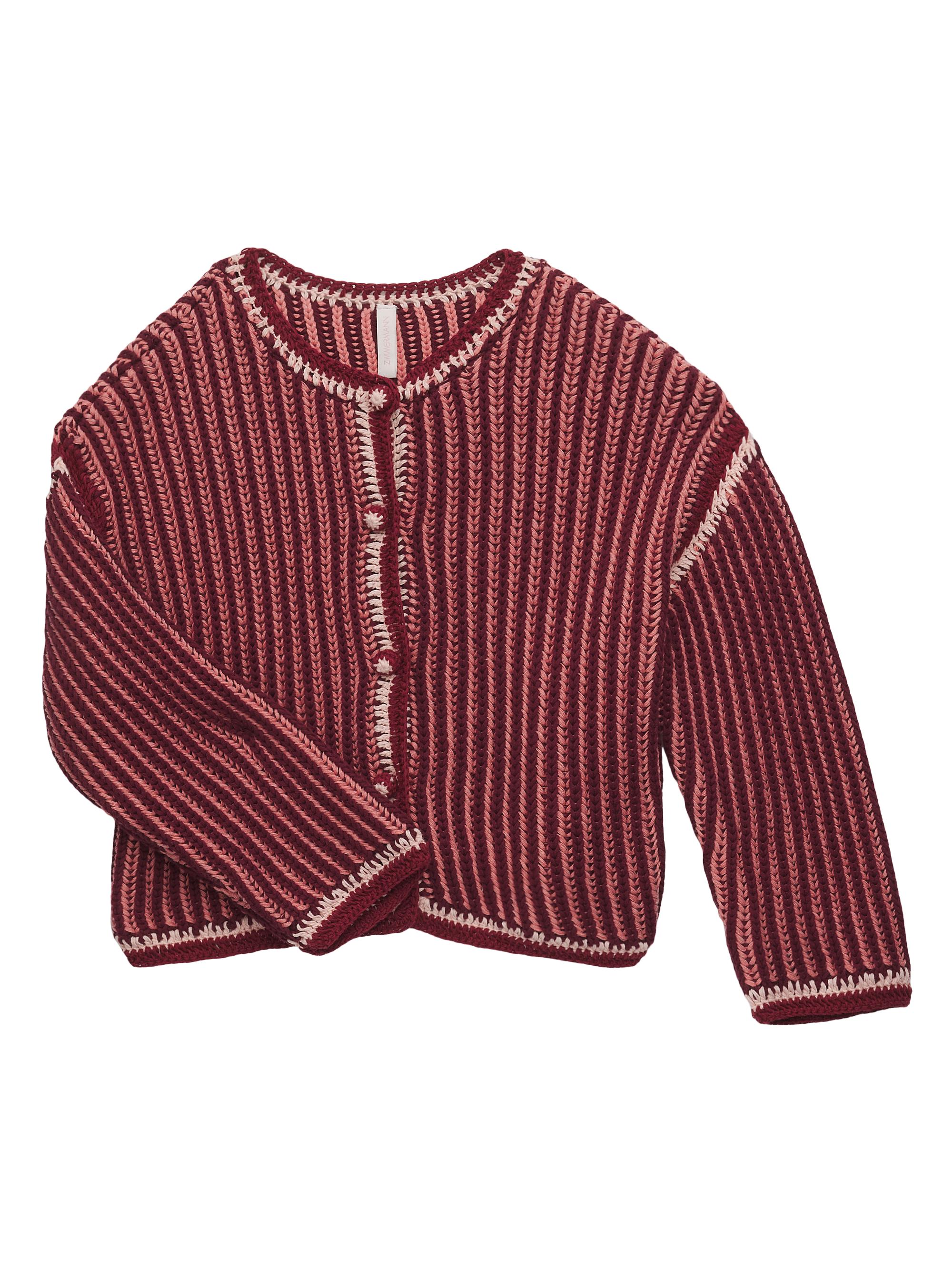 Zimmermann Baby Girl's,Little Girl's & Girl's Striped Rib-Knit Jacket - Red Stripe