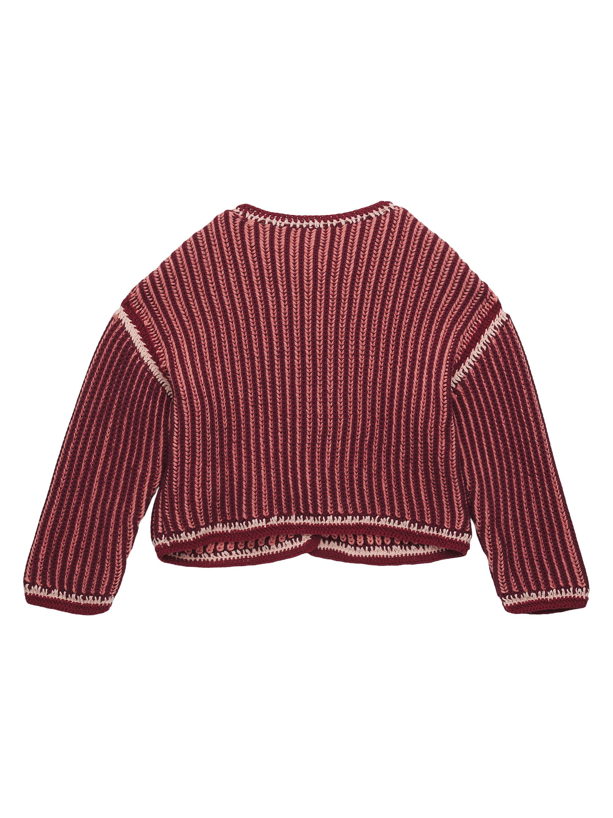 Zimmermann Baby Girl's,Little Girl's & Girl's Striped Rib-Knit Jacket - Red Stripe | Thumbnail 2