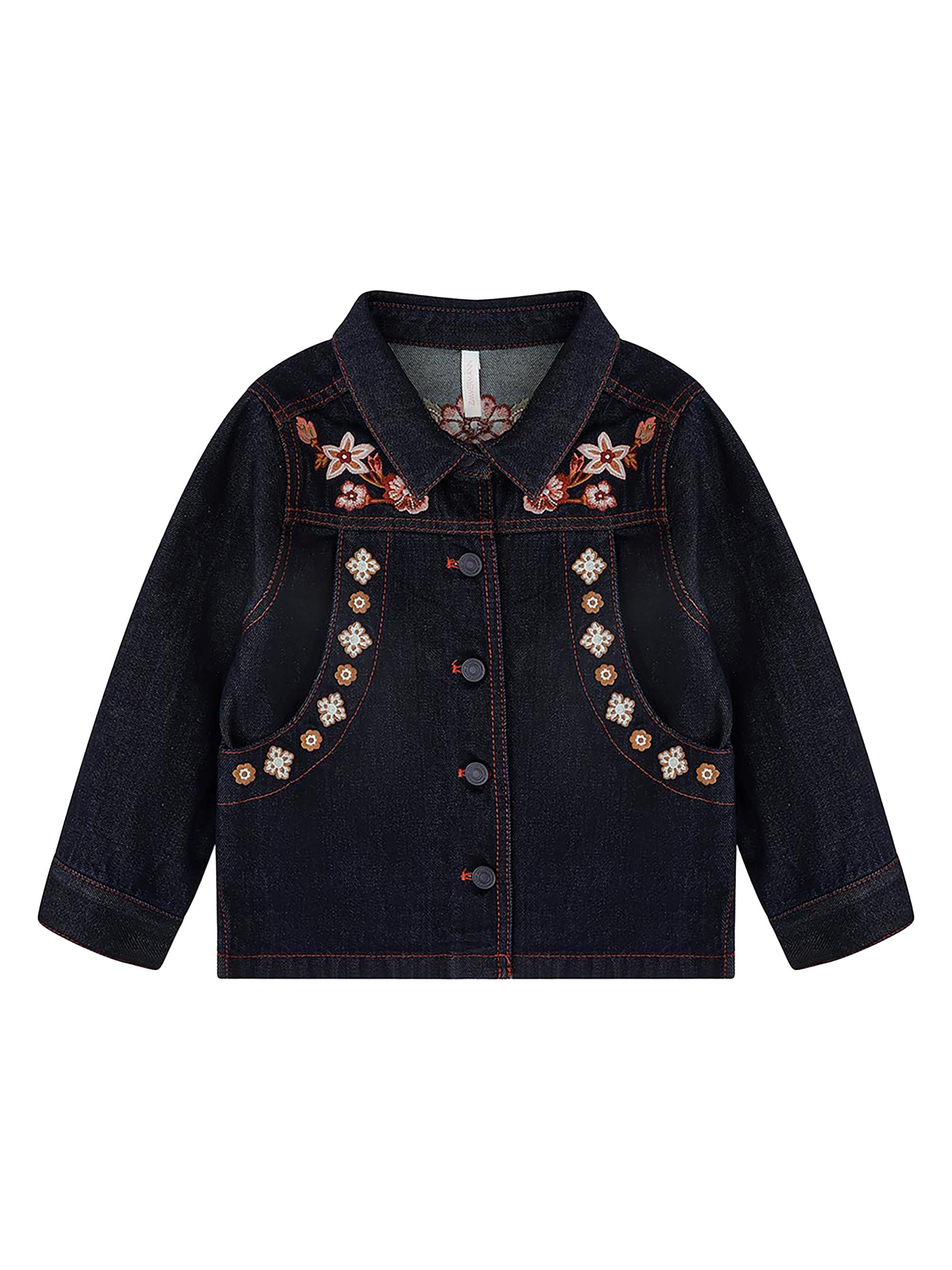 Zimmermann Little Girl's & Girl's Aster Embroidered Denim Jacket - Horizon