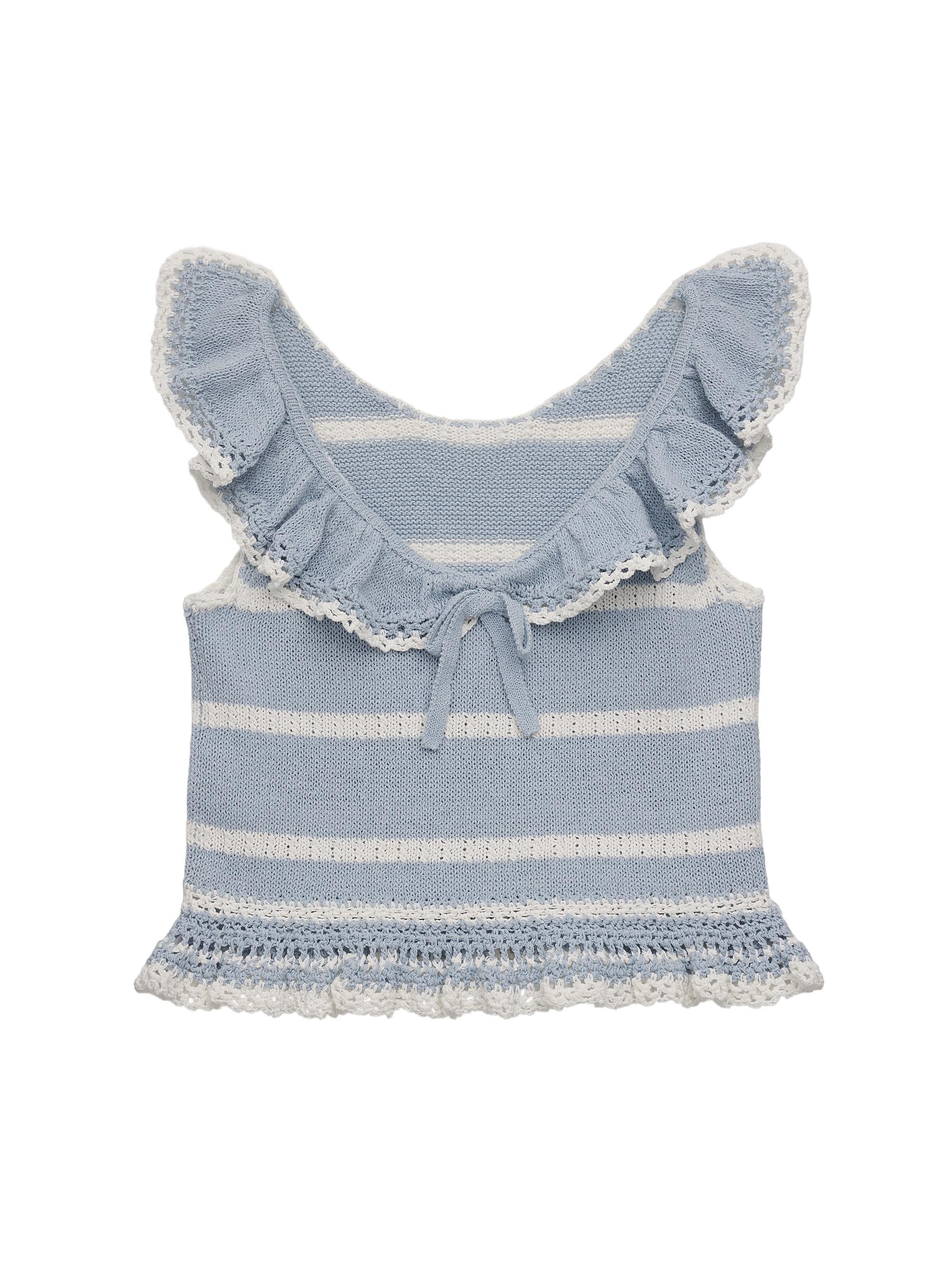 Zimmermann Baby Girl's, Little Girl's & Girl's Indra Striped Knit Top - Blue | Thumbnail 4