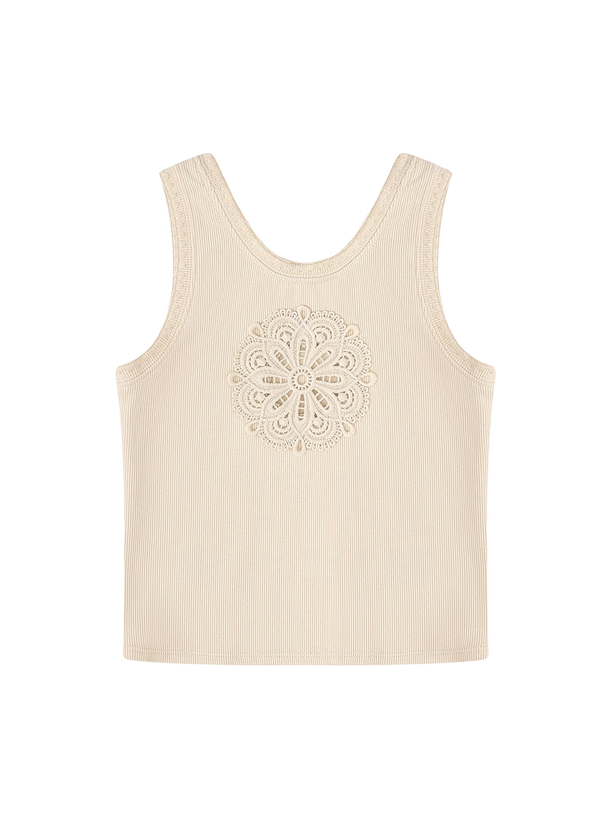 Zimmermann Baby Girl's,Little Girl's & Girl's Aster Eyelet Ribbed Tank - Ecru | Thumbnail 3