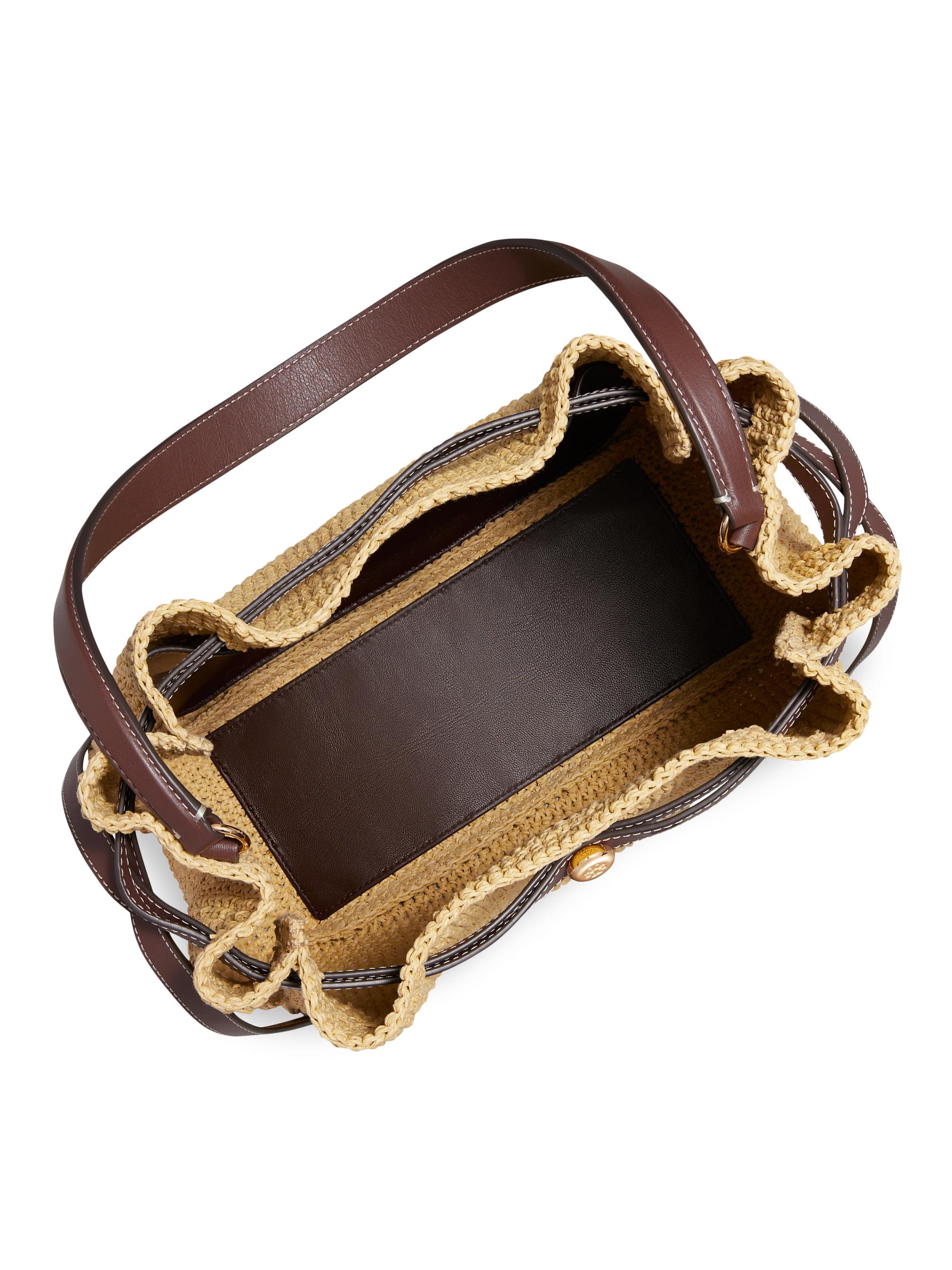 Tory Burch Romy Large Straw Bucket Bag | Saks Fifth Avenue