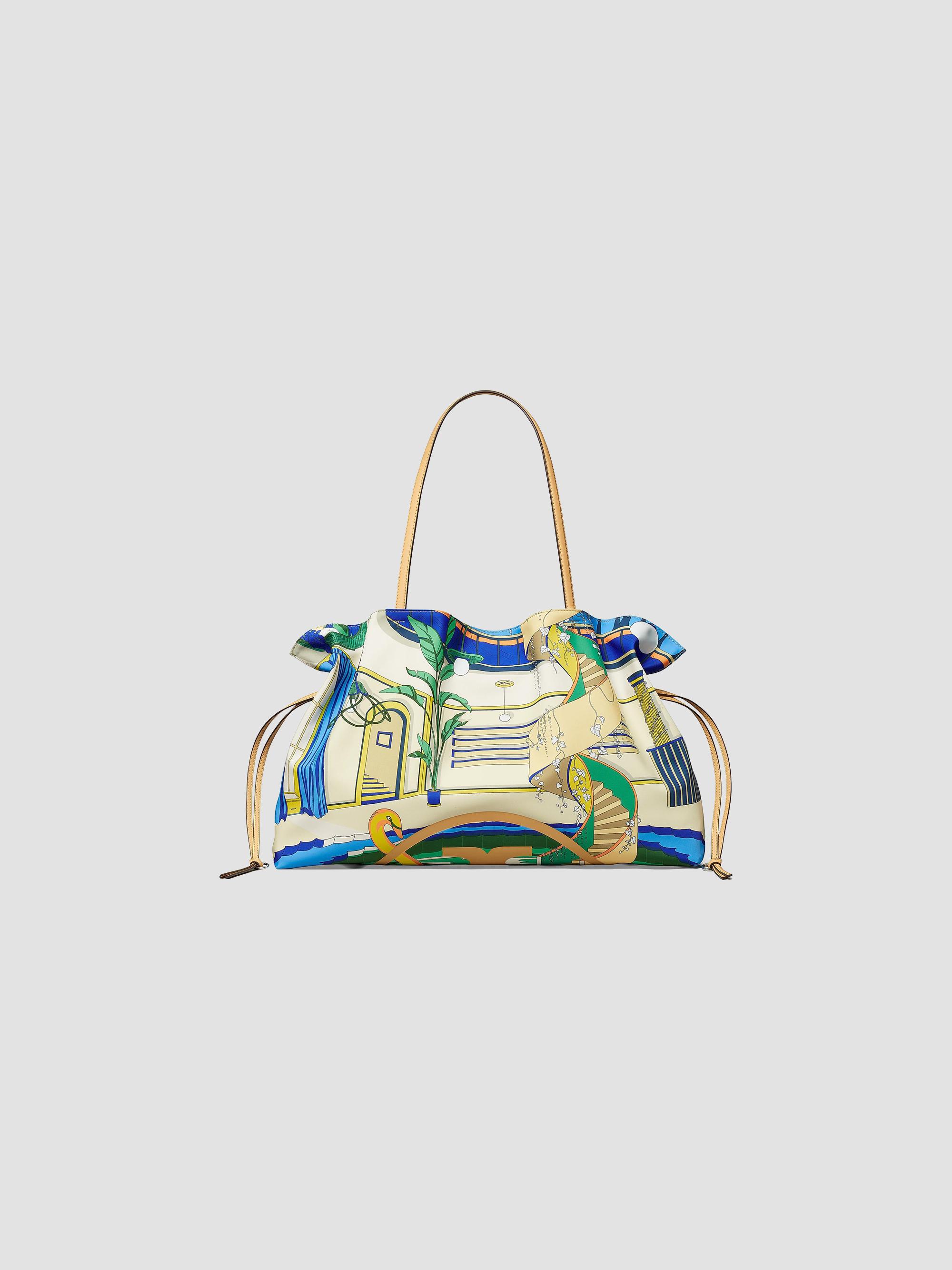Tory Burch Women's Ella Printed Drawstring Tote Bag - Pool Blue | Thumbnail 7