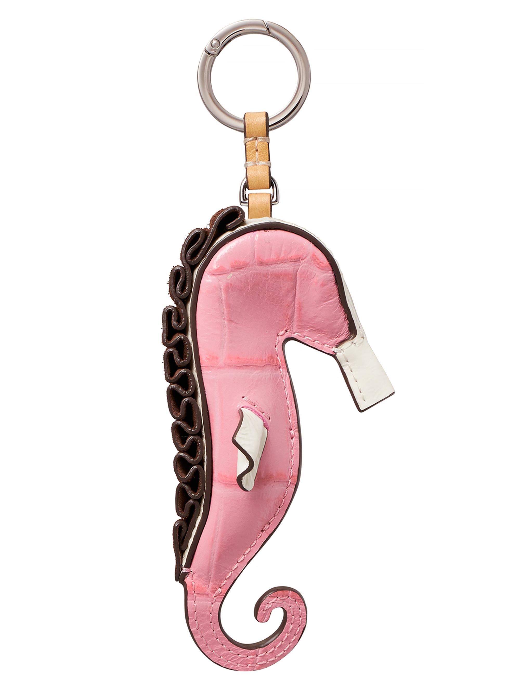 Tory Burch Women's Seahorse Leather Keychain - Rose Sunset