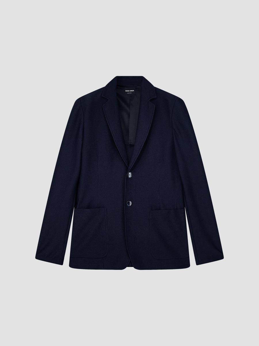 Giorgio Armani Seersucker Single-Breasted Blazer | Saks Fifth Avenue