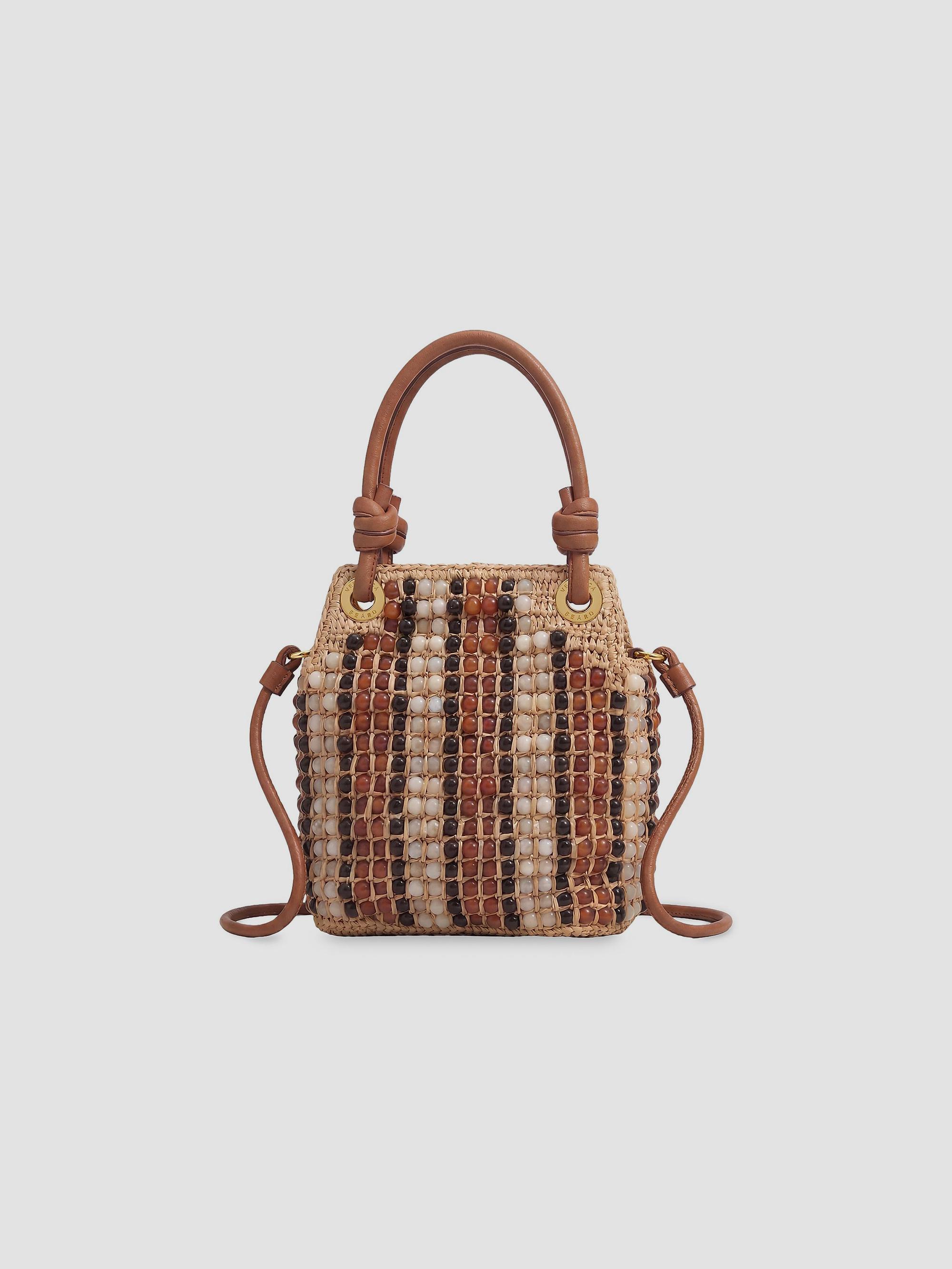 Veronica Beard Women's  Beaded Raffia Slouch Top Handle Bag - Hazelwood | Thumbnail 3