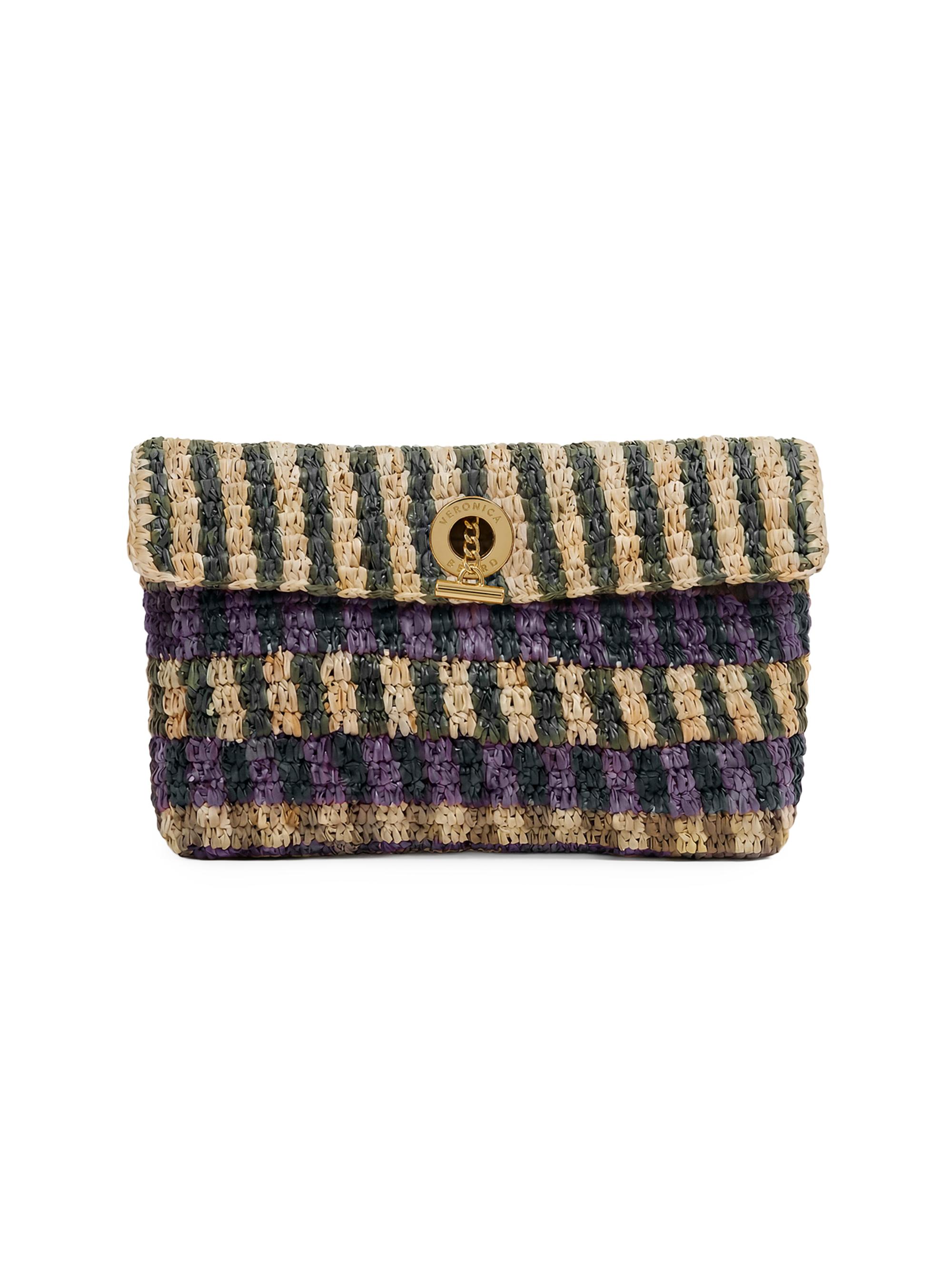 Veronica Beard Women's Raffia Anchor Clutch - Purple
