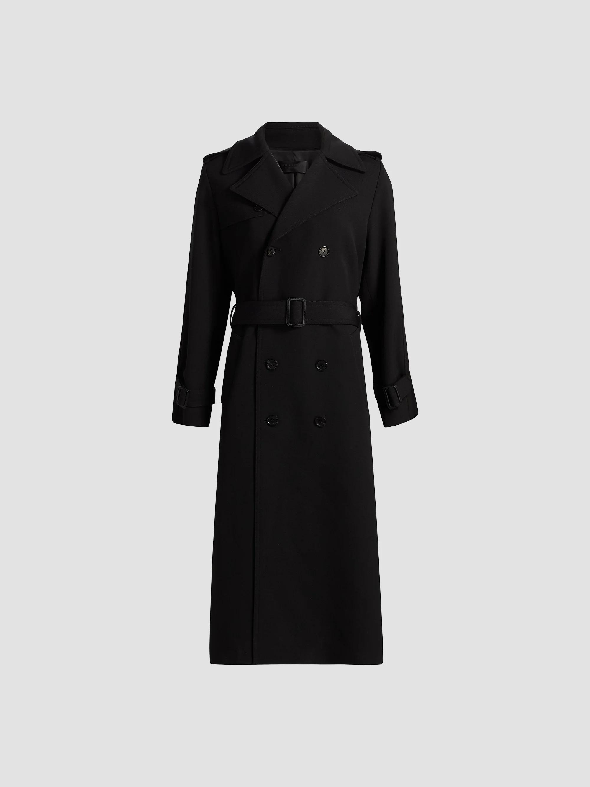 Burberry Kensington Belted Double-Breasted Logo Coat | Saks Fifth