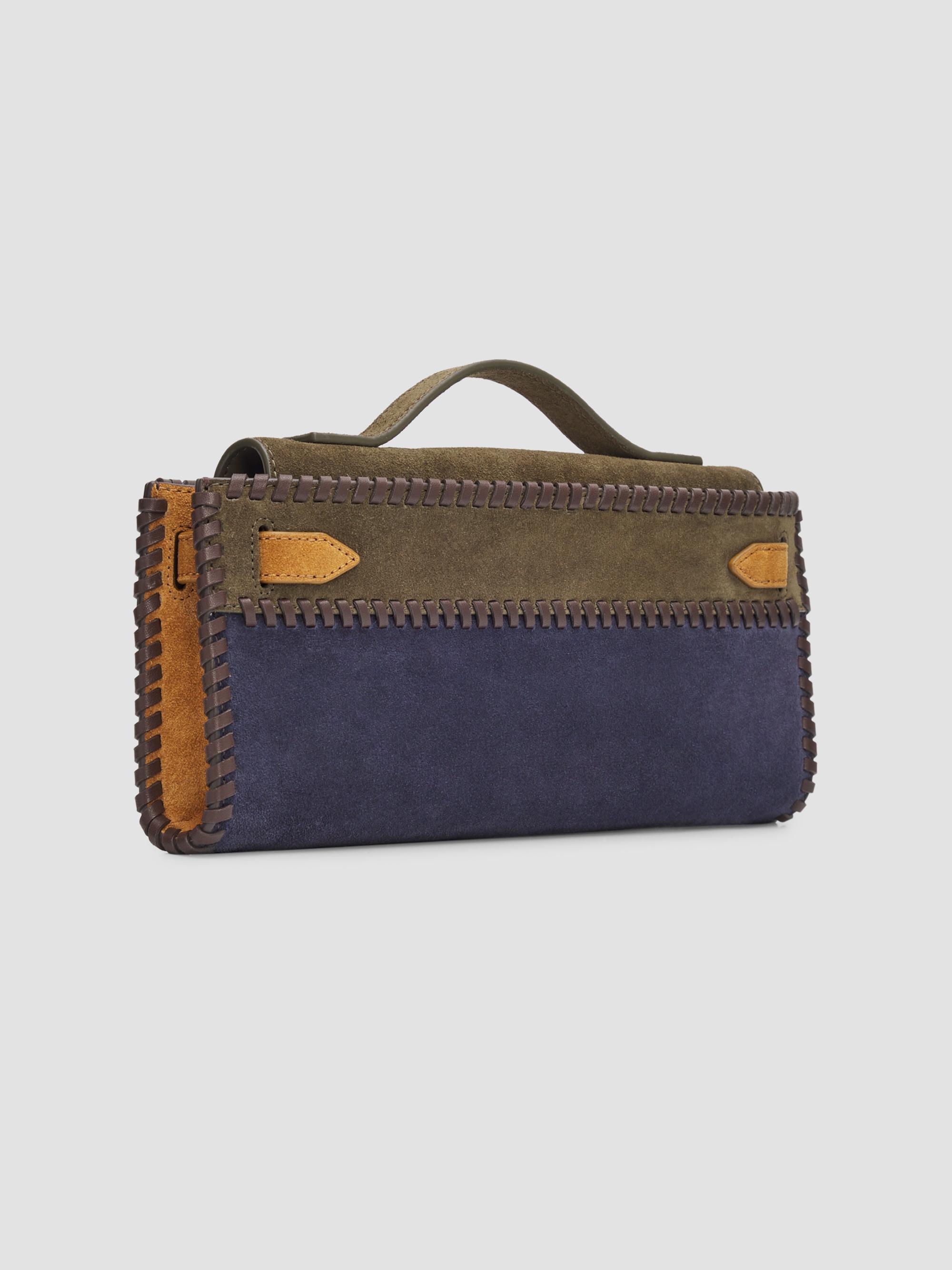 Veronica Beard Women's Dash Colorblocked Suede Shoulder Bag - Cypress Multi | Thumbnail 3
