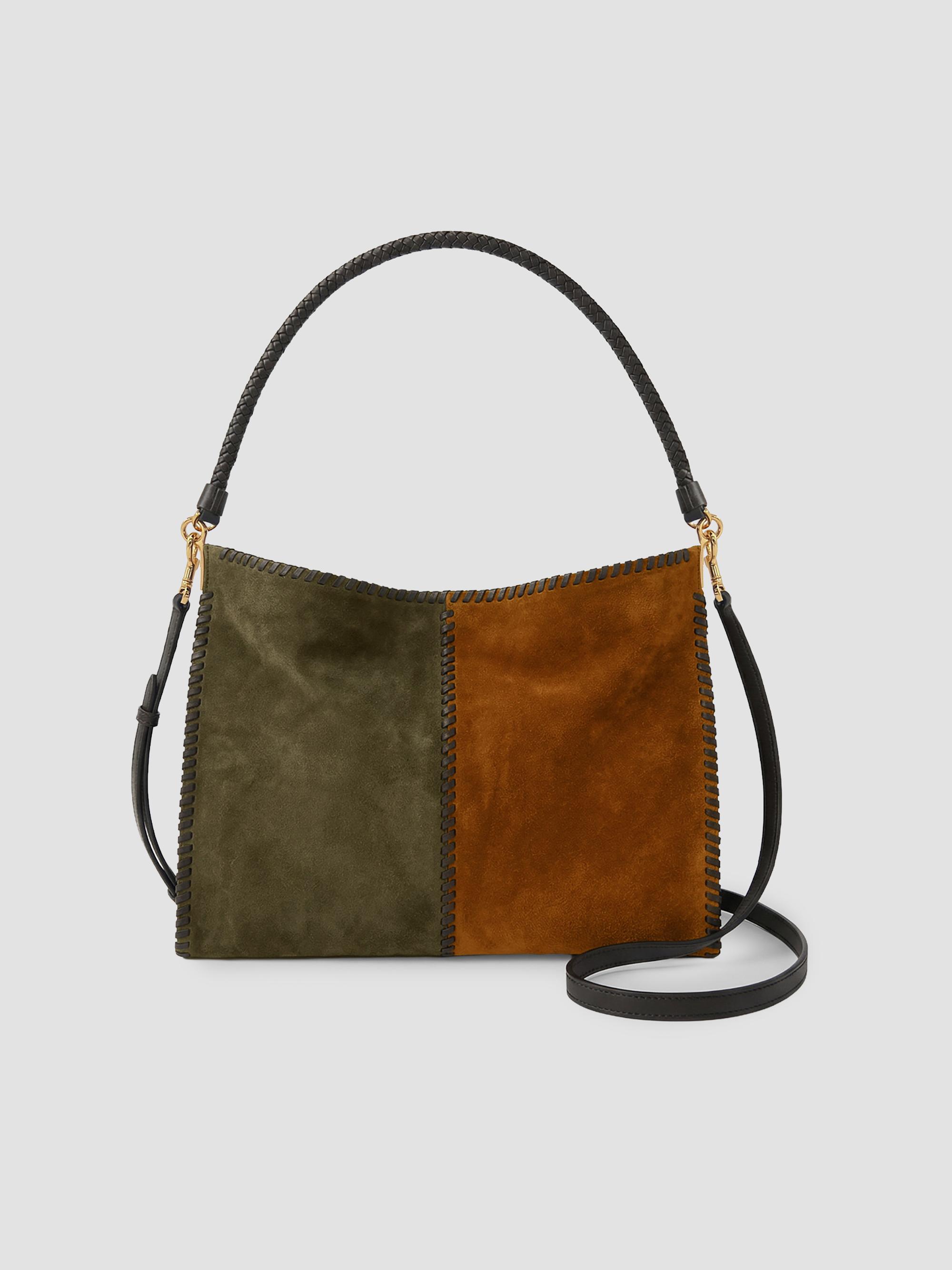 Veronica Beard Women's Vida Colorblocked Suede Shoulder Bag - Cypress Multi
