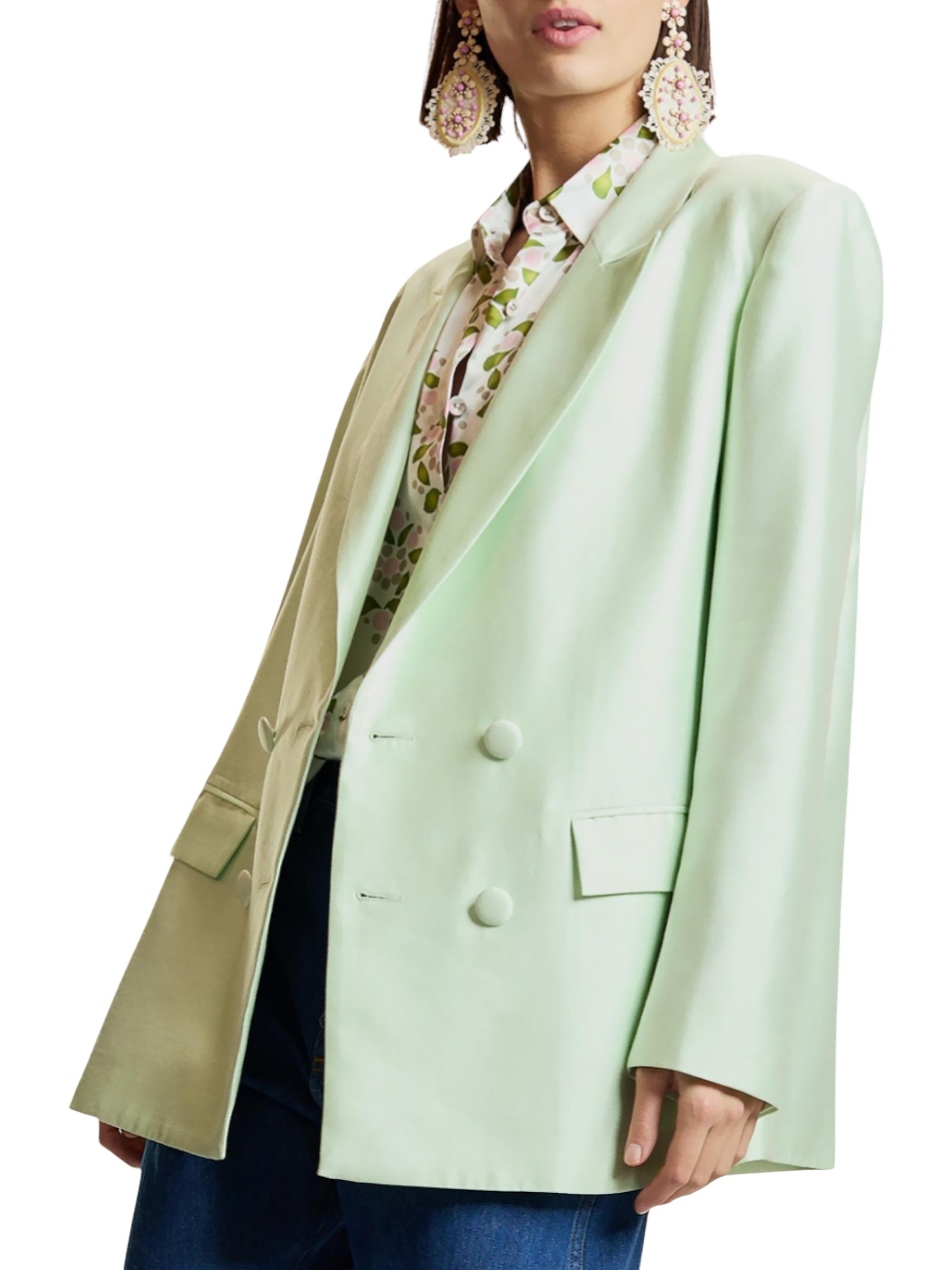 Cynthia Rowley Women's The Breakers Double-Breasted Wool-Silk Blazer - White