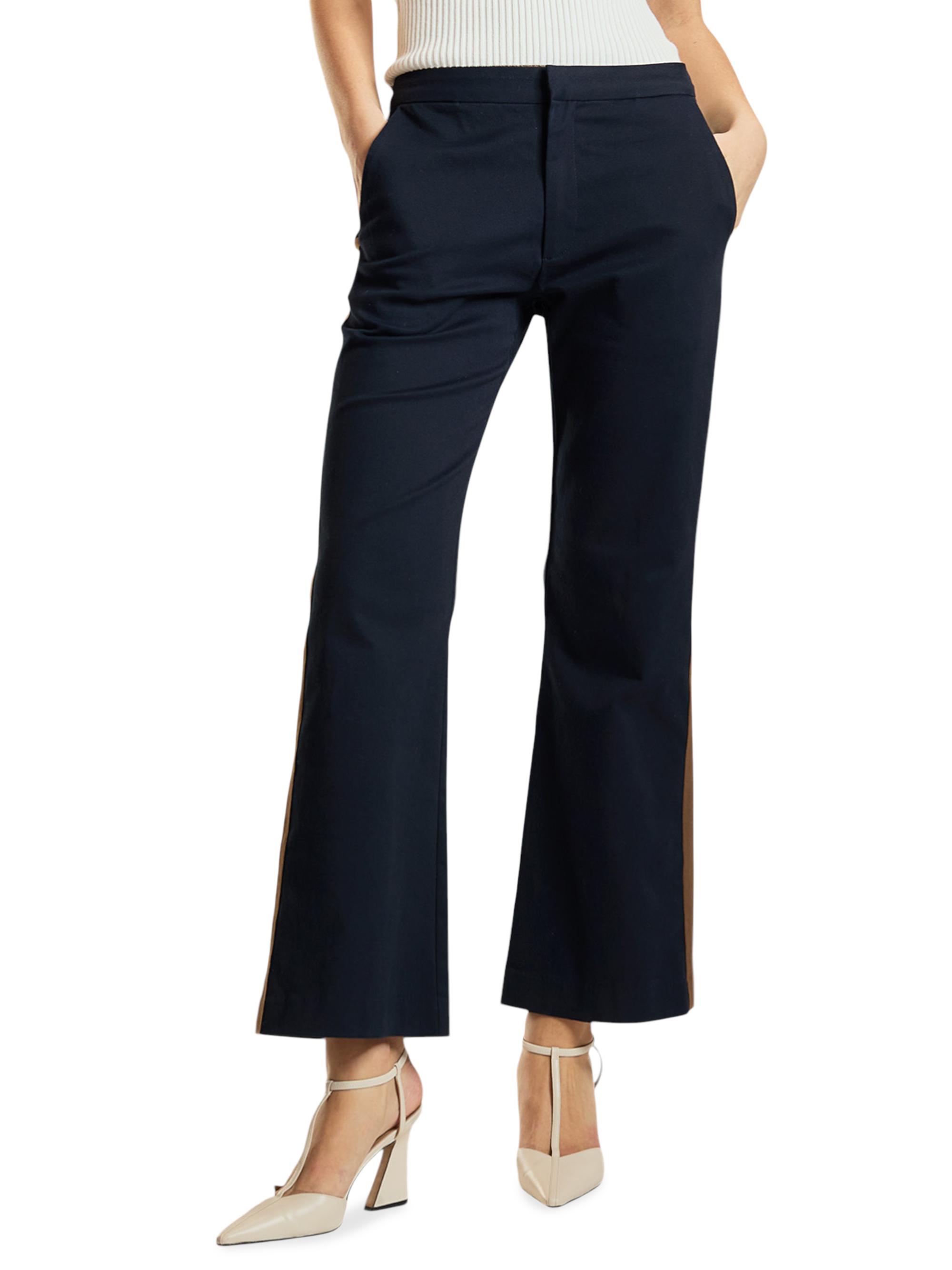 Cynthia Rowley Women's Riley Side-Stripe Cotton Flared Crop Pants - Navy | Thumbnail 5