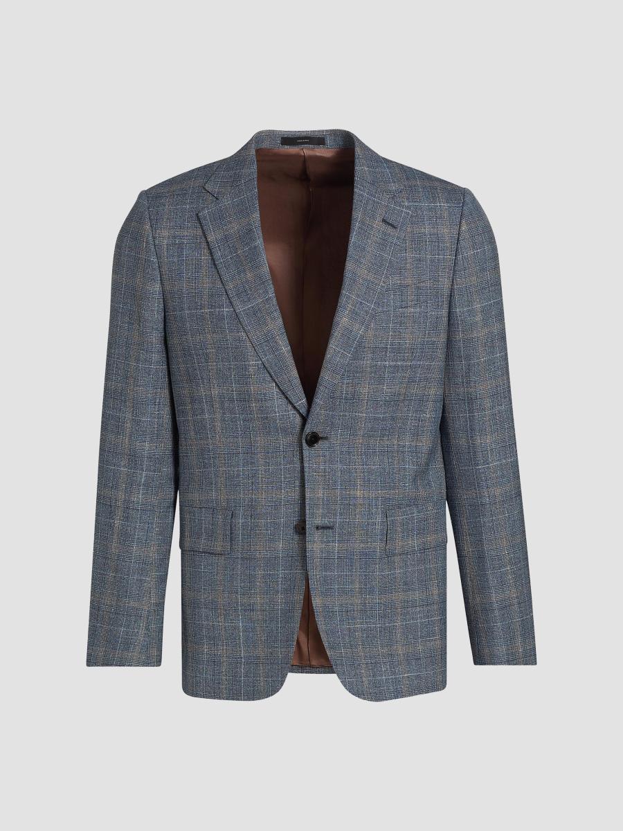Paul Smith Glen Plaid Wool-Blend Tailored-Fit Jacket | Saks Fifth
