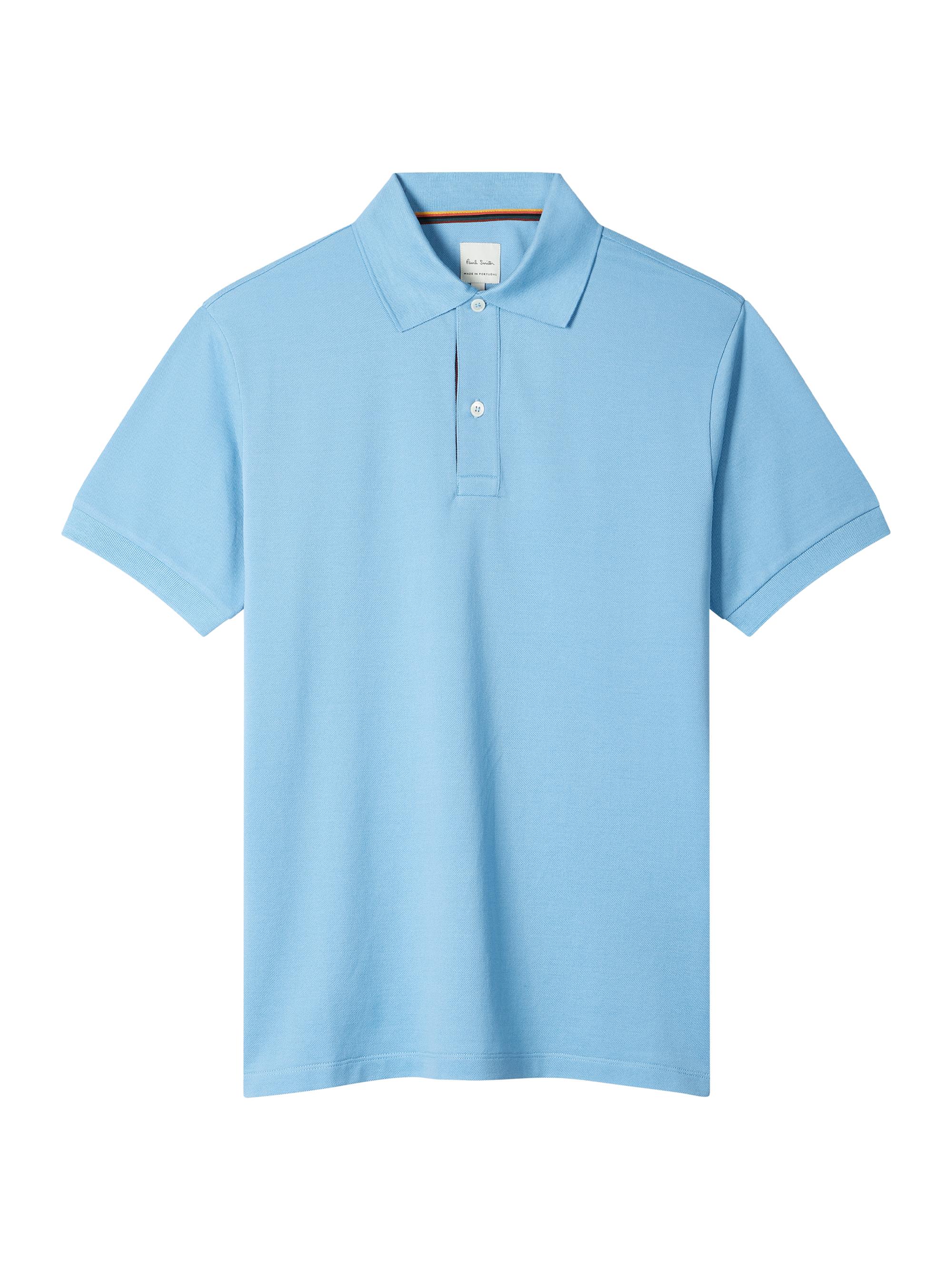 Paul Smith Men's Straight Placket Cotton Polo Shirt - Blue | Thumbnail 8