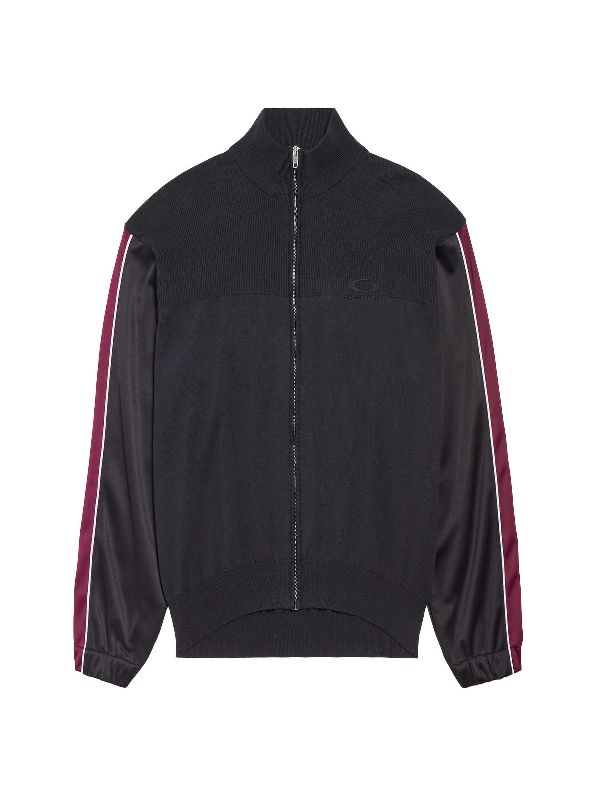 Balenciaga Men's Hybrid Zip-Up Sweater - Dark Grey
