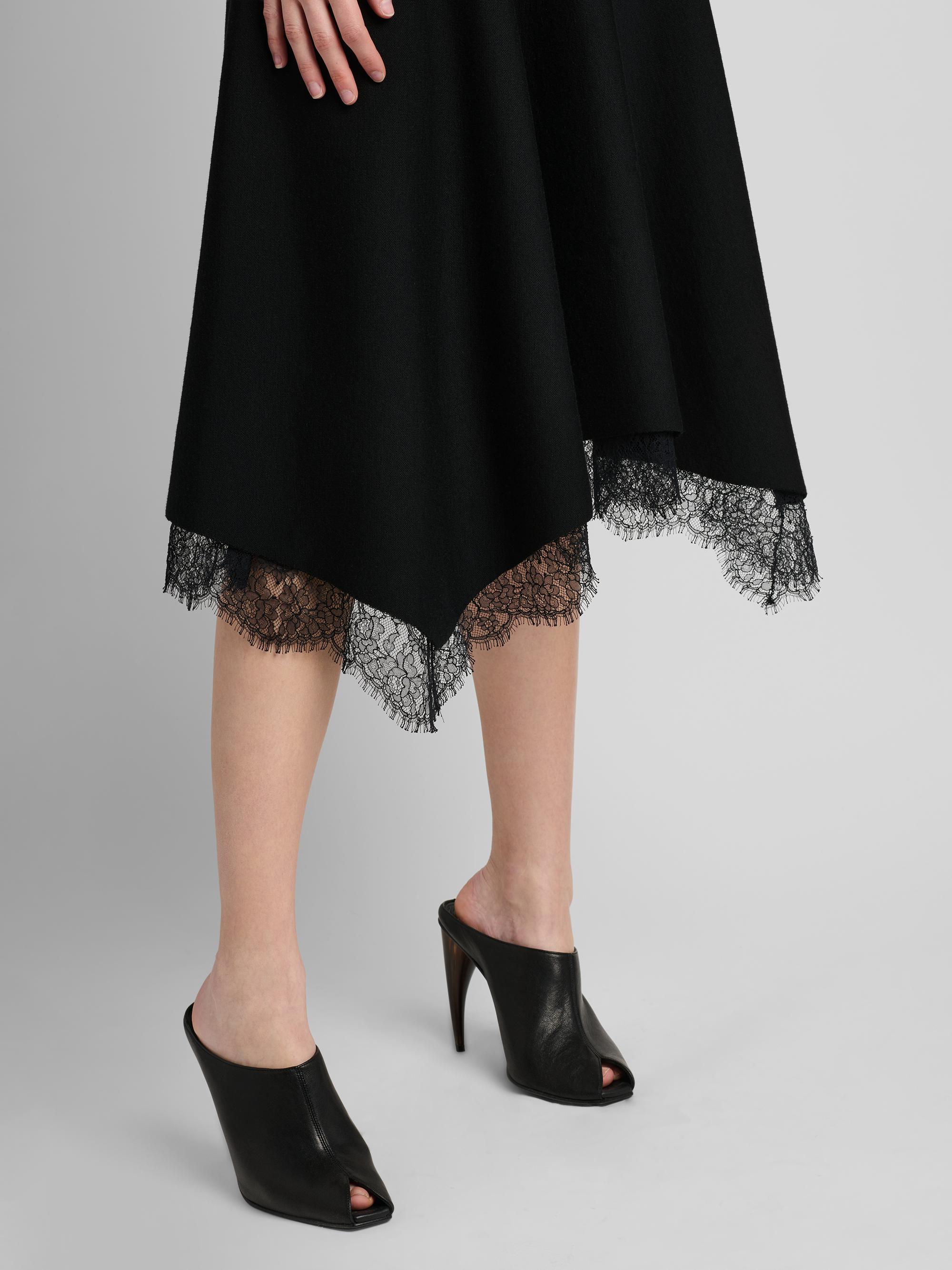 McQueen Women's Asymmetric Lace-Trim Midi Dress - Black | Thumbnail 6
